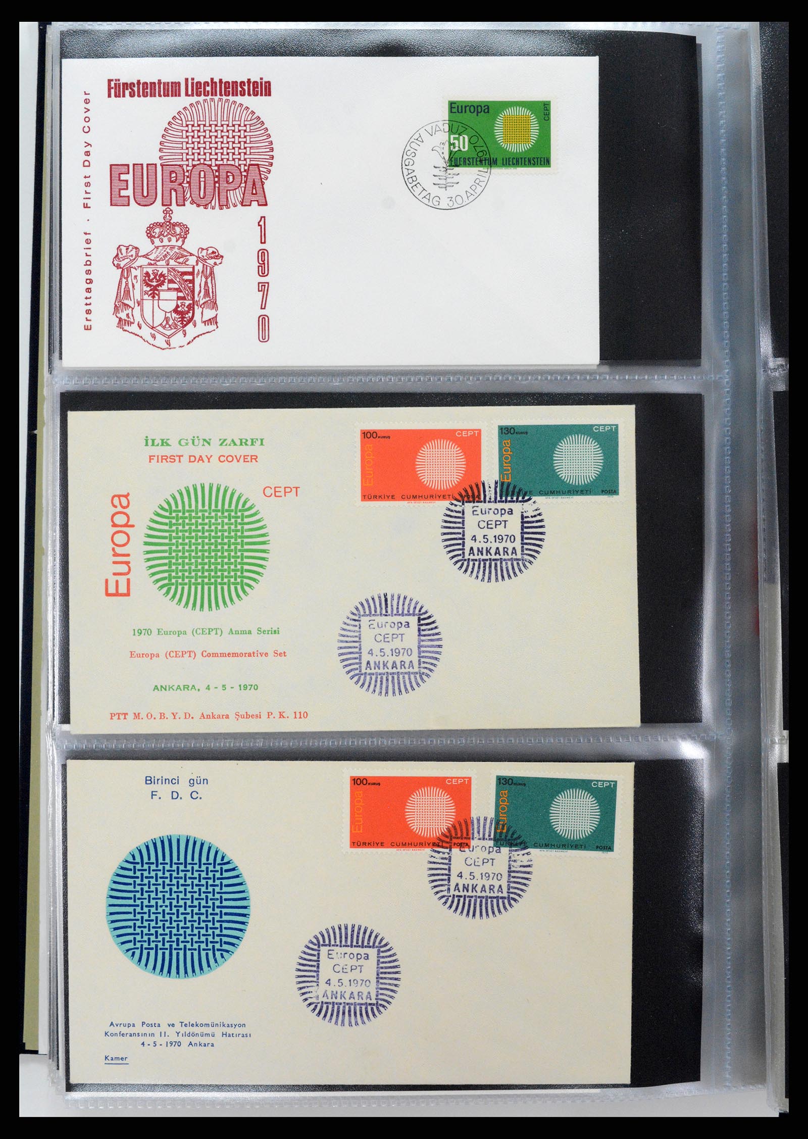37694 221 - Postzegelverzameling 37694 Europa CEPT FDC's 1956-1970.
