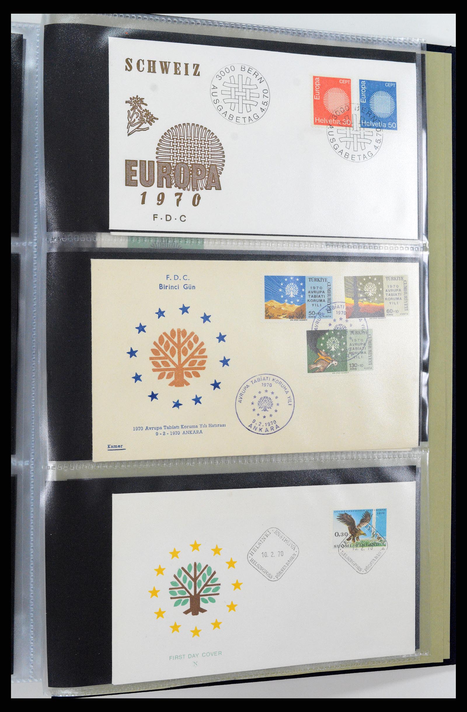 37694 222 - Postzegelverzameling 37694 Europa CEPT FDC's 1956-1970.