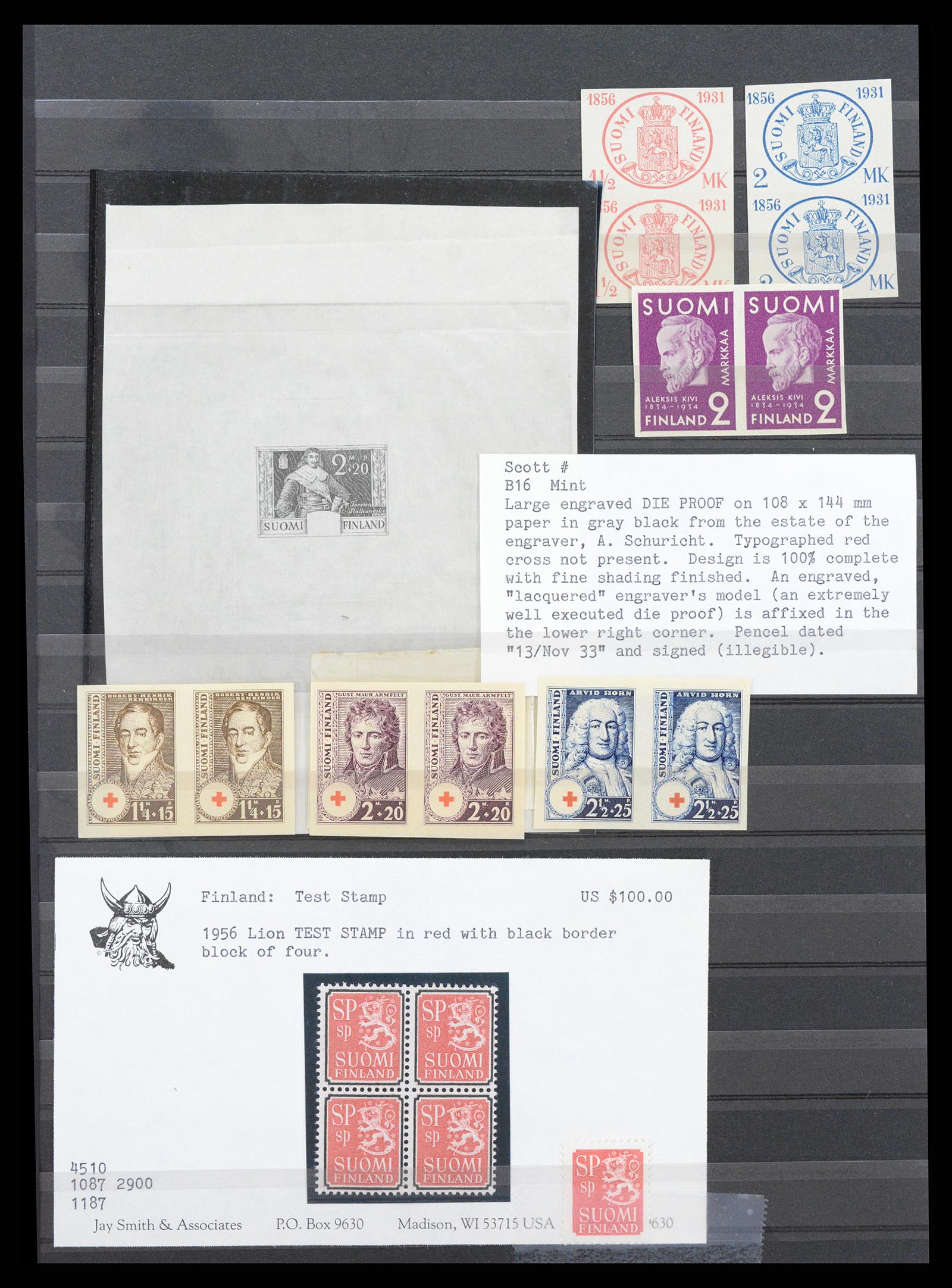 37697 001 - Stamp collection 37697 Finland proofs 1931-1956.