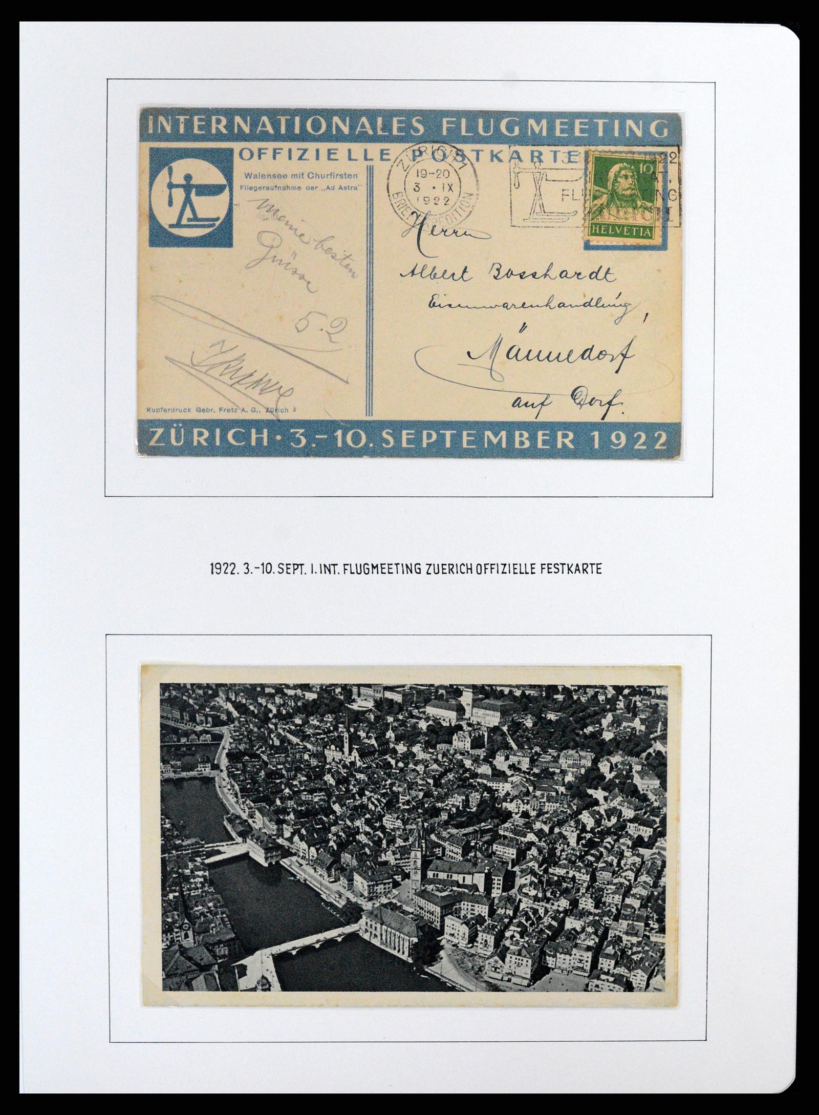 37700 002 - Postzegelverzameling 37700 Zwitserland luchtpost brieven collectie 19