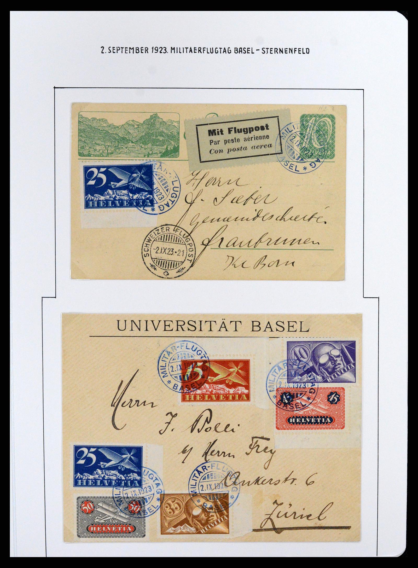 37700 004 - Postzegelverzameling 37700 Zwitserland luchtpost brieven collectie 19