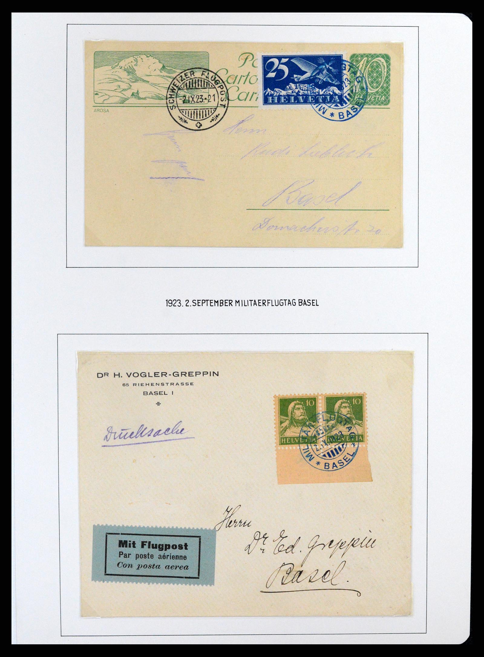 37700 005 - Postzegelverzameling 37700 Zwitserland luchtpost brieven collectie 19