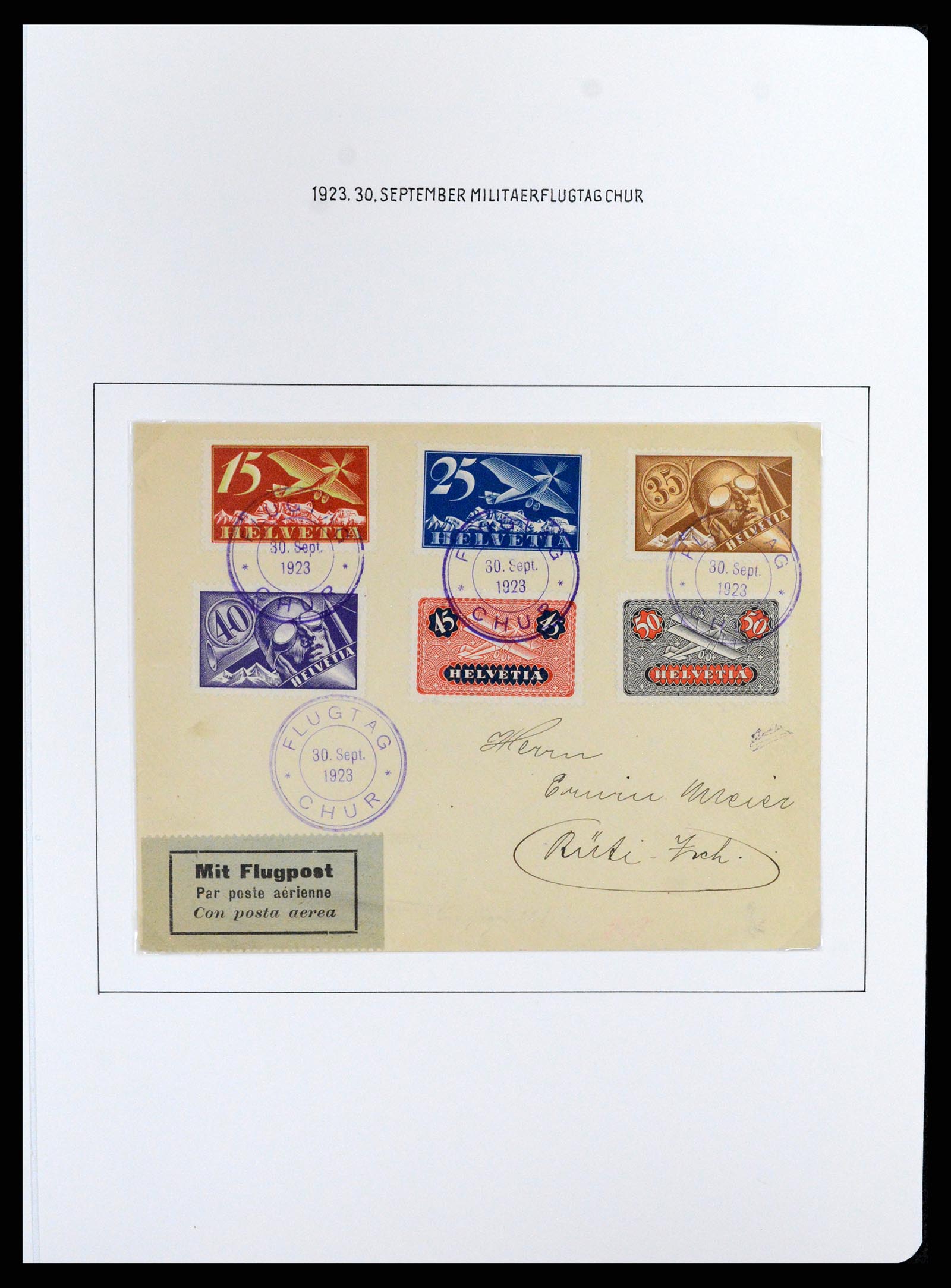 37700 006 - Postzegelverzameling 37700 Zwitserland luchtpost brieven collectie 19