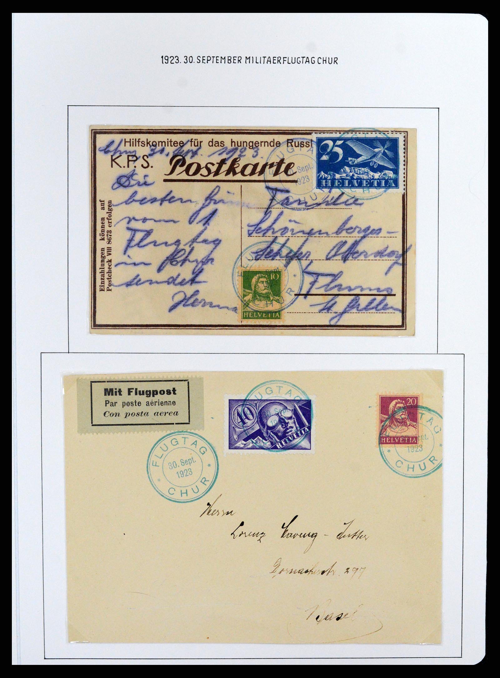 37700 007 - Postzegelverzameling 37700 Zwitserland luchtpost brieven collectie 19