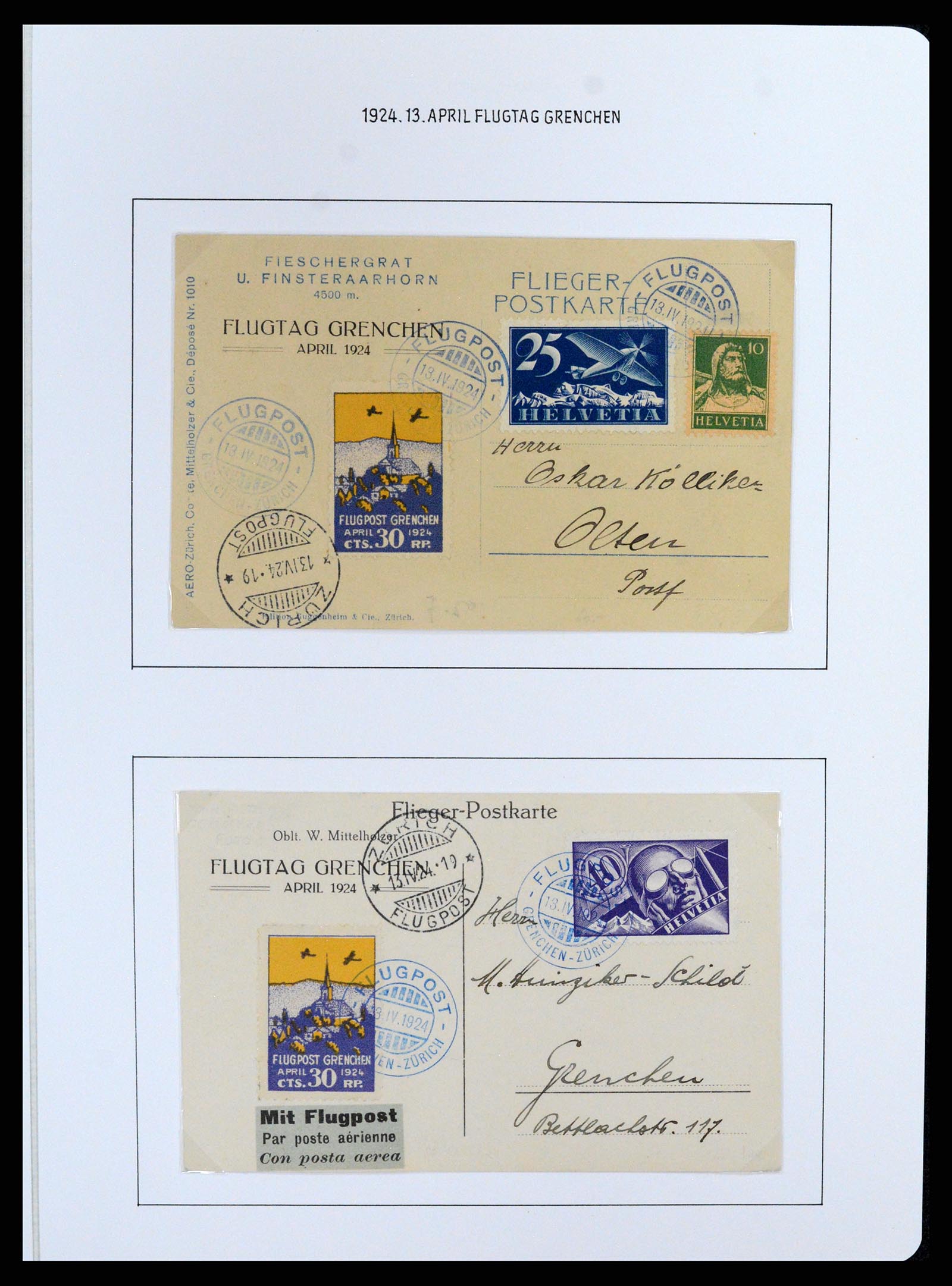 37700 008 - Postzegelverzameling 37700 Zwitserland luchtpost brieven collectie 19