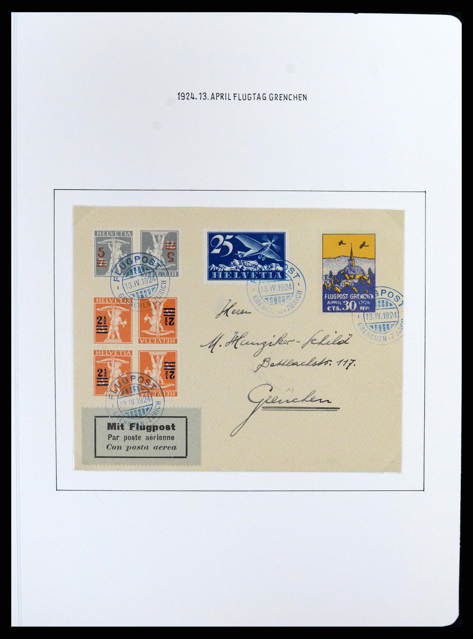 37700 011 - Postzegelverzameling 37700 Zwitserland luchtpost brieven collectie 19