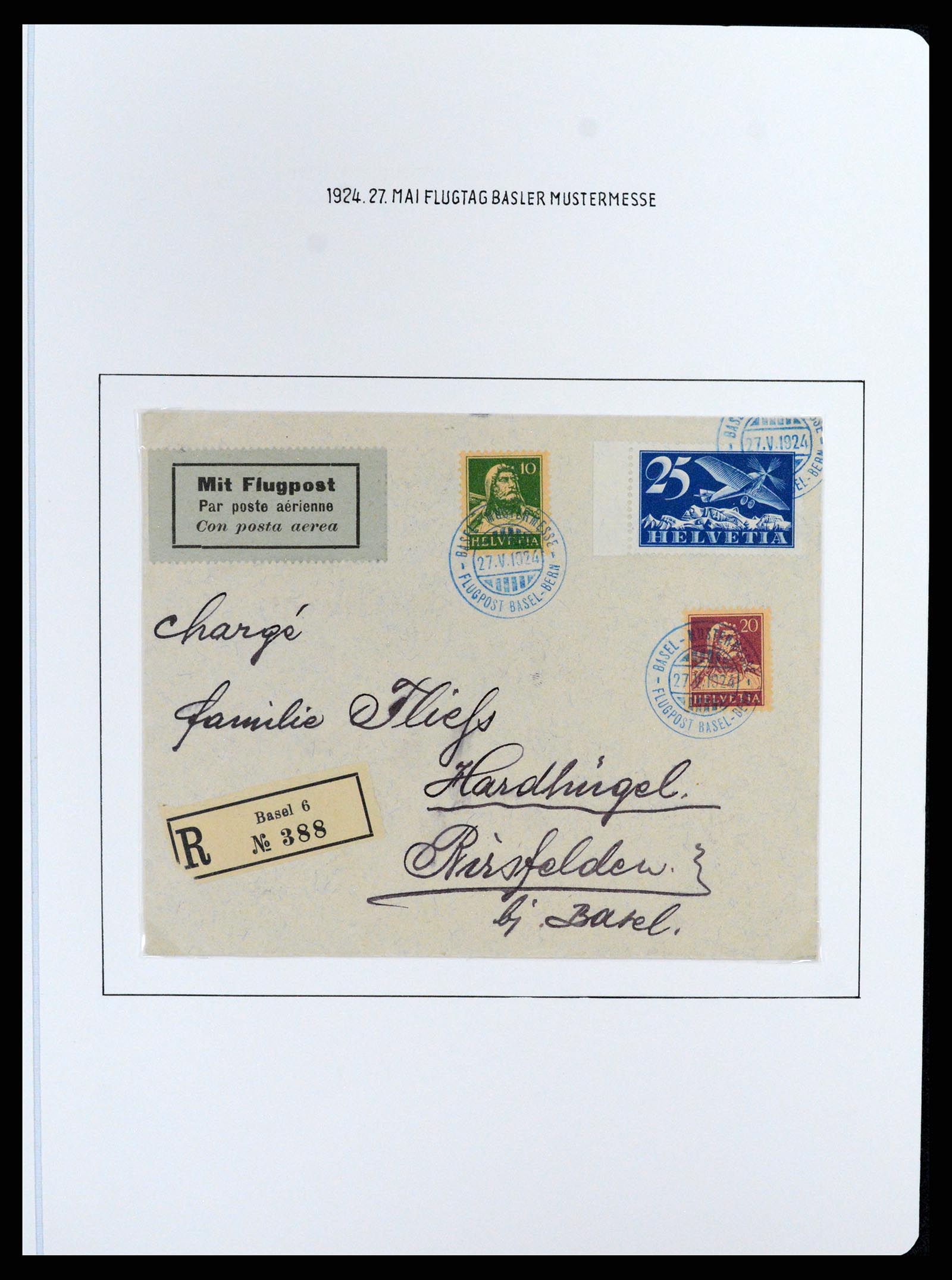 37700 018 - Postzegelverzameling 37700 Zwitserland luchtpost brieven collectie 19