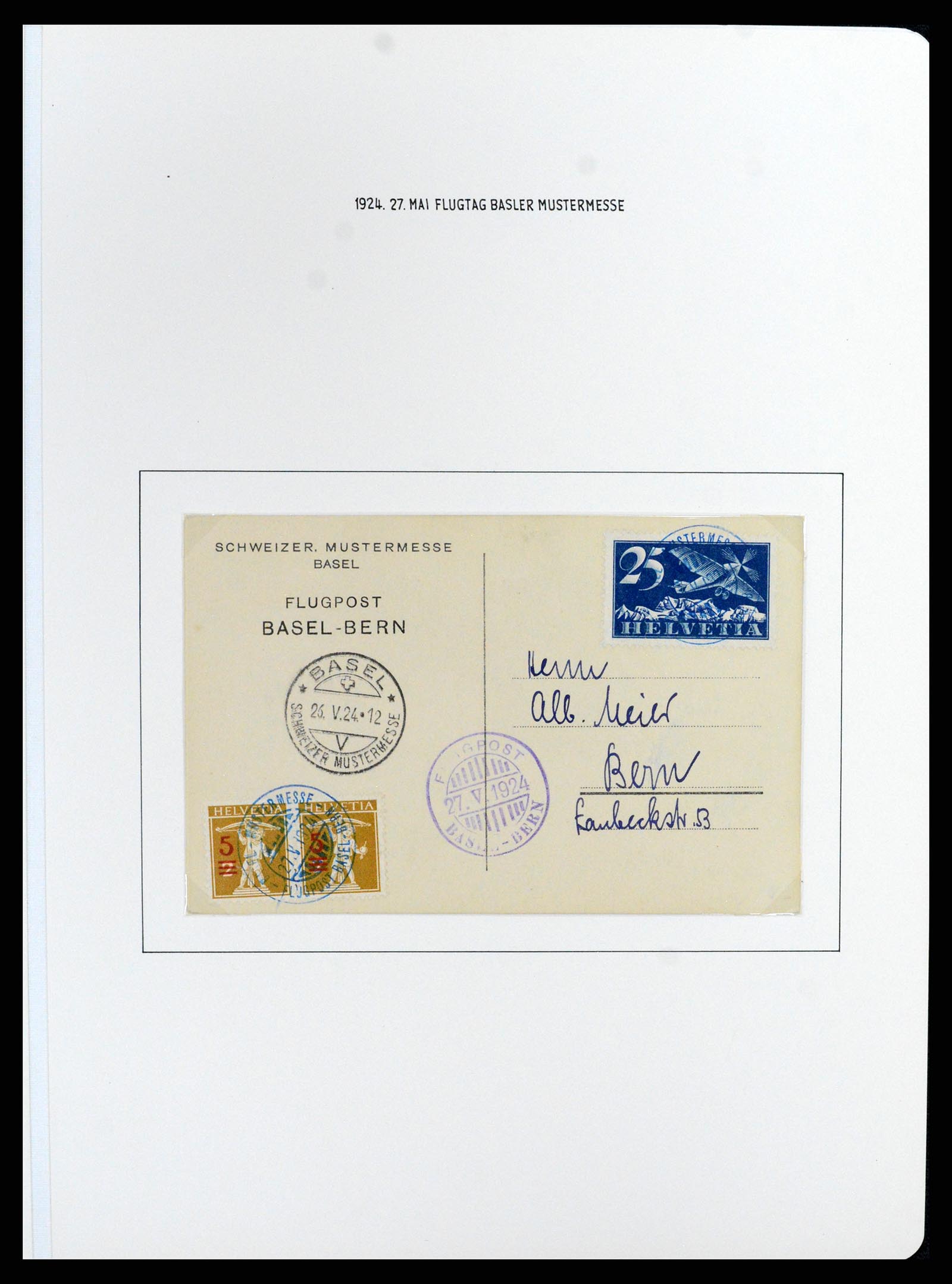 37700 019 - Stamp collection 37700 Switzerland airmail cover collection 1922-1960.