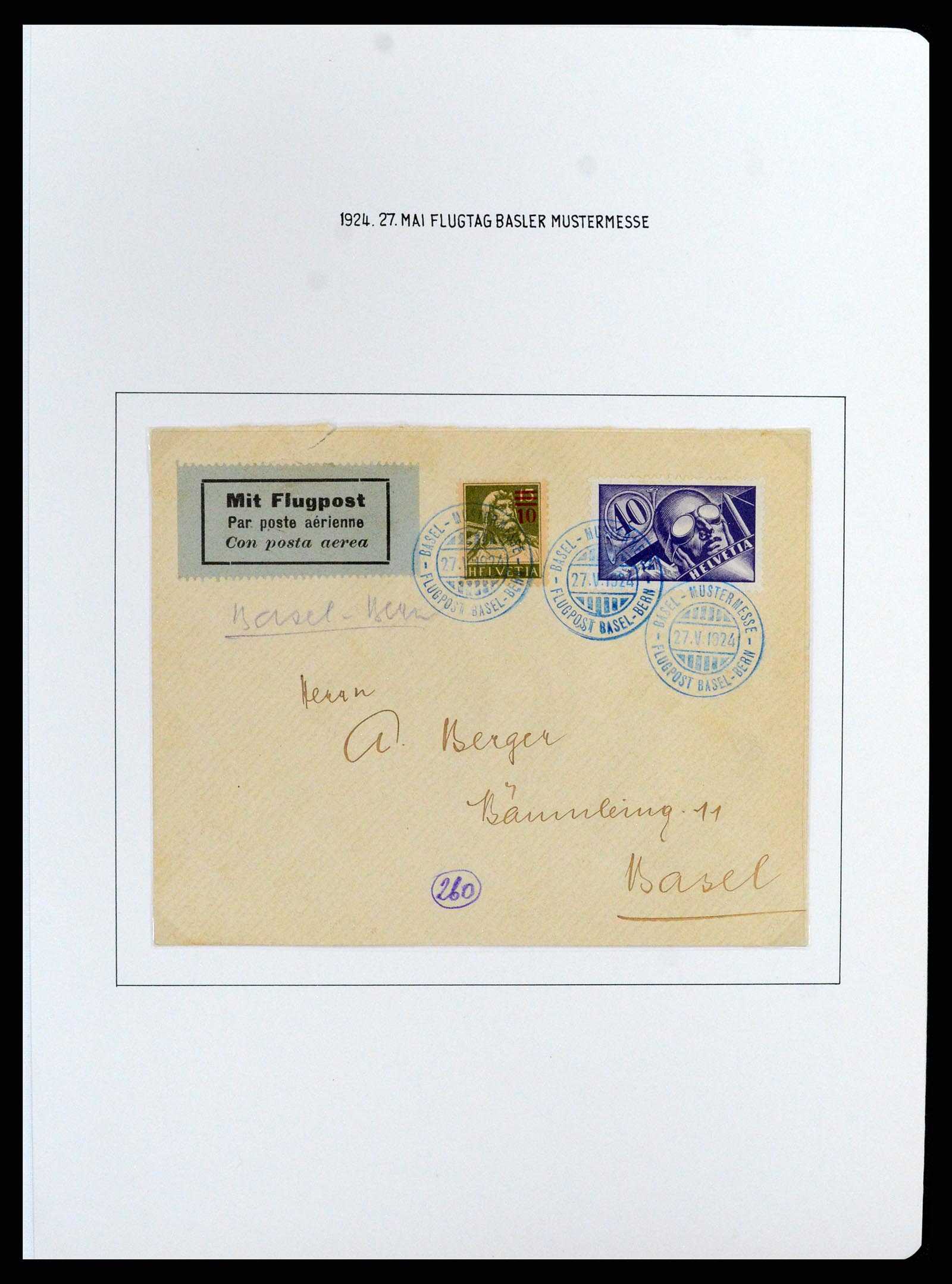 37700 020 - Postzegelverzameling 37700 Zwitserland luchtpost brieven collectie 19