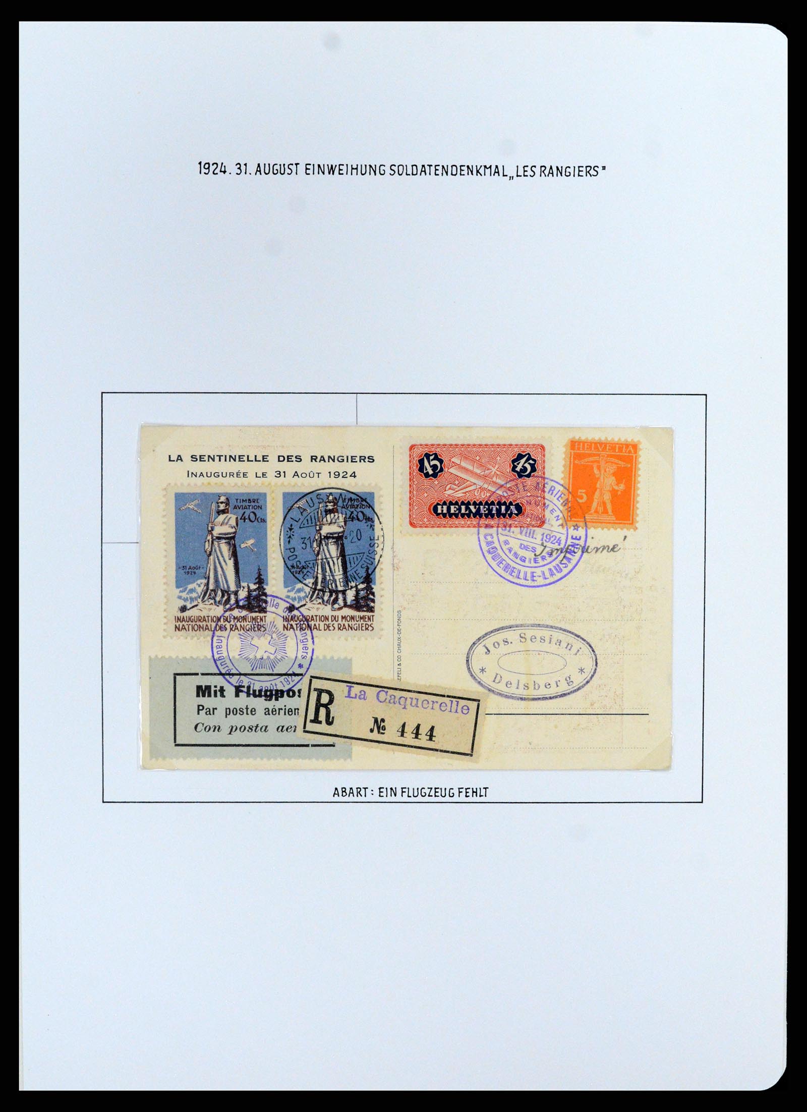 37700 042 - Postzegelverzameling 37700 Zwitserland luchtpost brieven collectie 1922-1960.