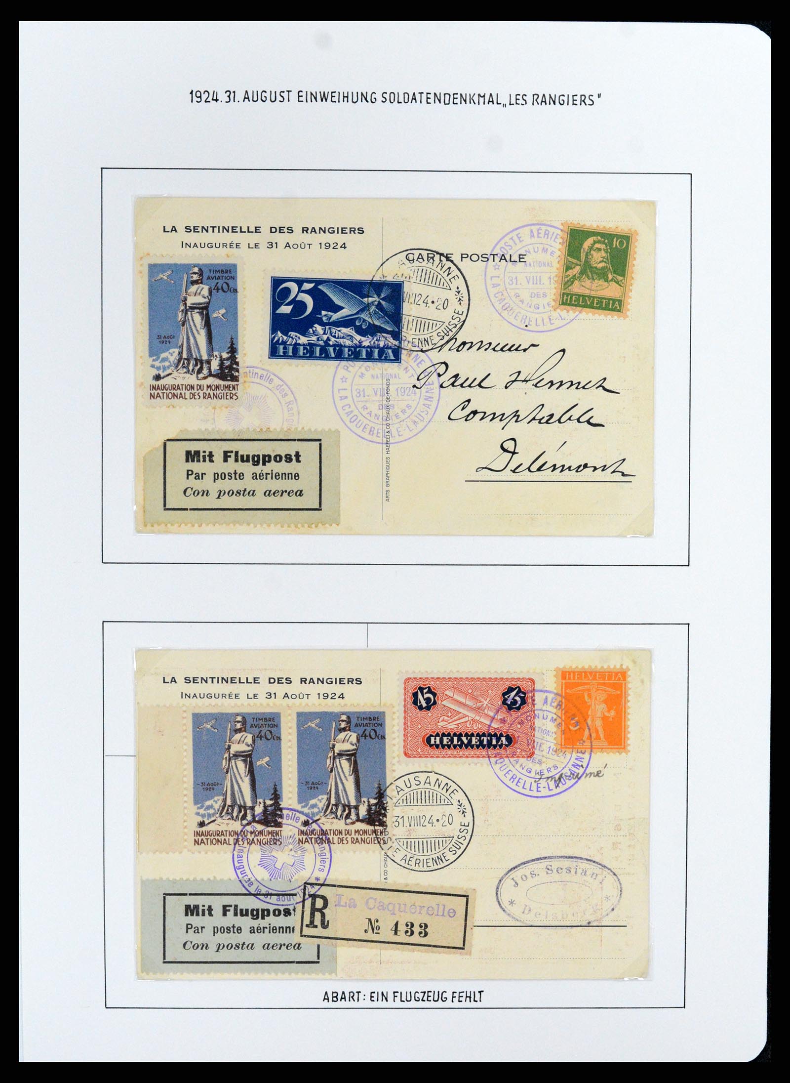 37700 043 - Stamp collection 37700 Switzerland airmail cover collection 1922-1960.