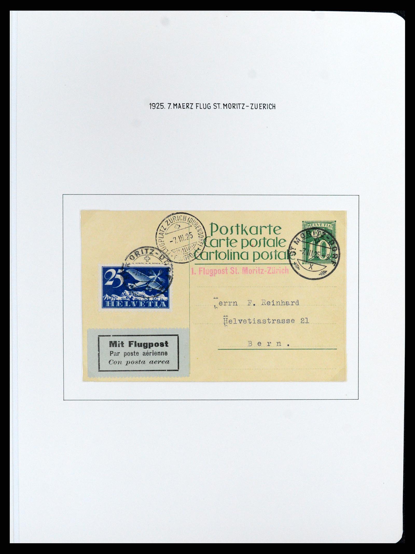 37700 049 - Postzegelverzameling 37700 Zwitserland luchtpost brieven collectie 1922-1960.