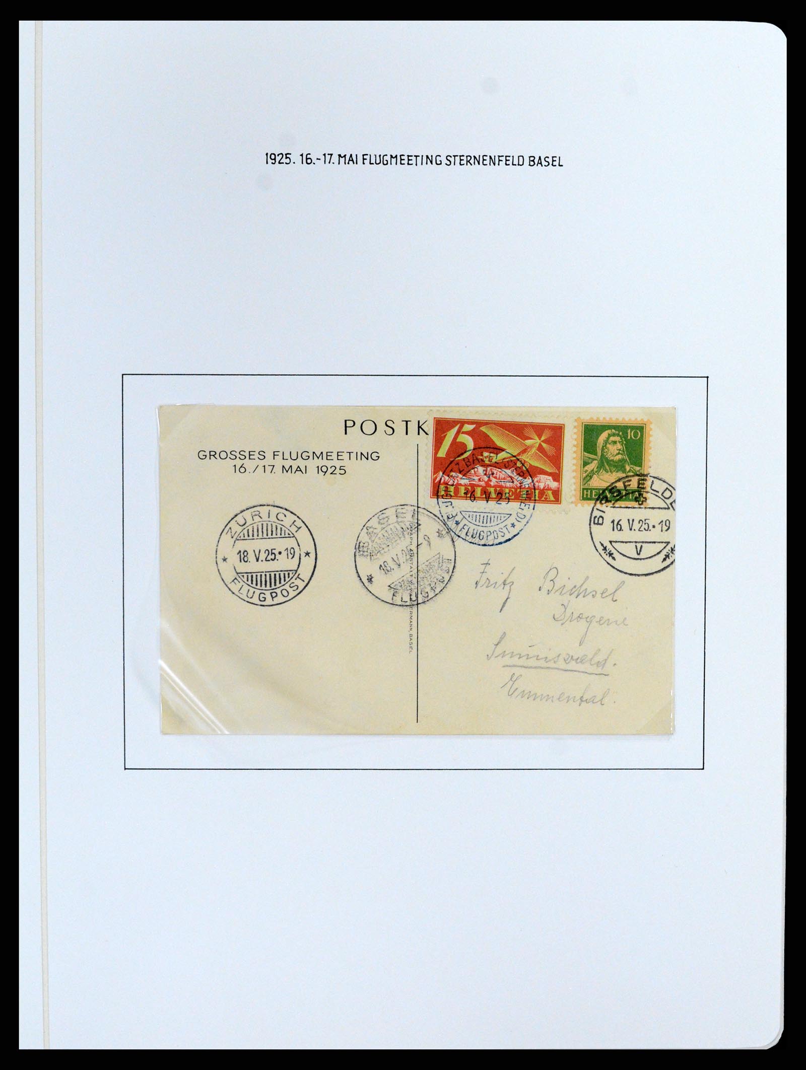 37700 060 - Postzegelverzameling 37700 Zwitserland luchtpost brieven collectie 1922-1960.
