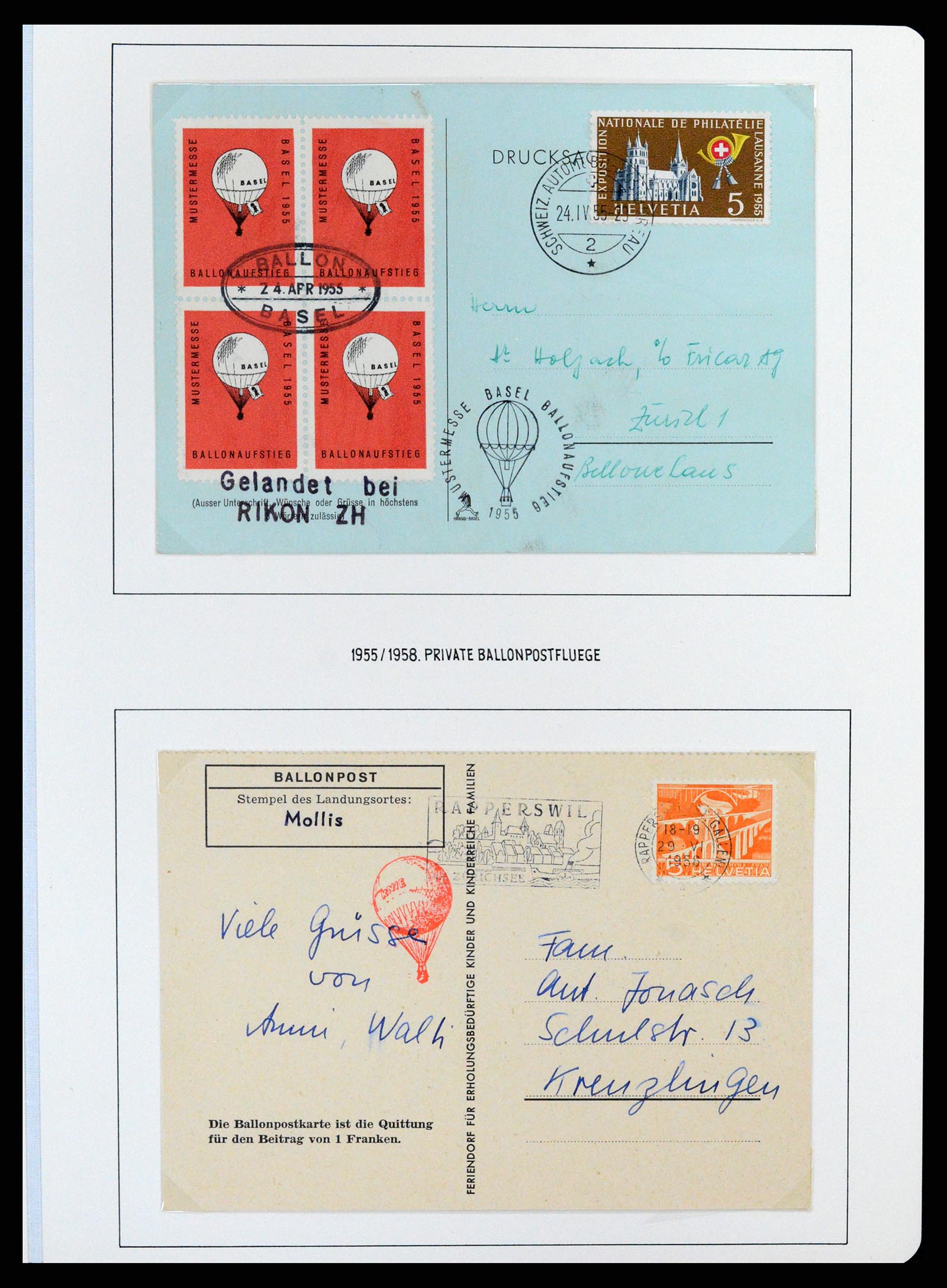 37700 843 - Stamp collection 37700 Switzerland airmail cover collection 1922-1960.