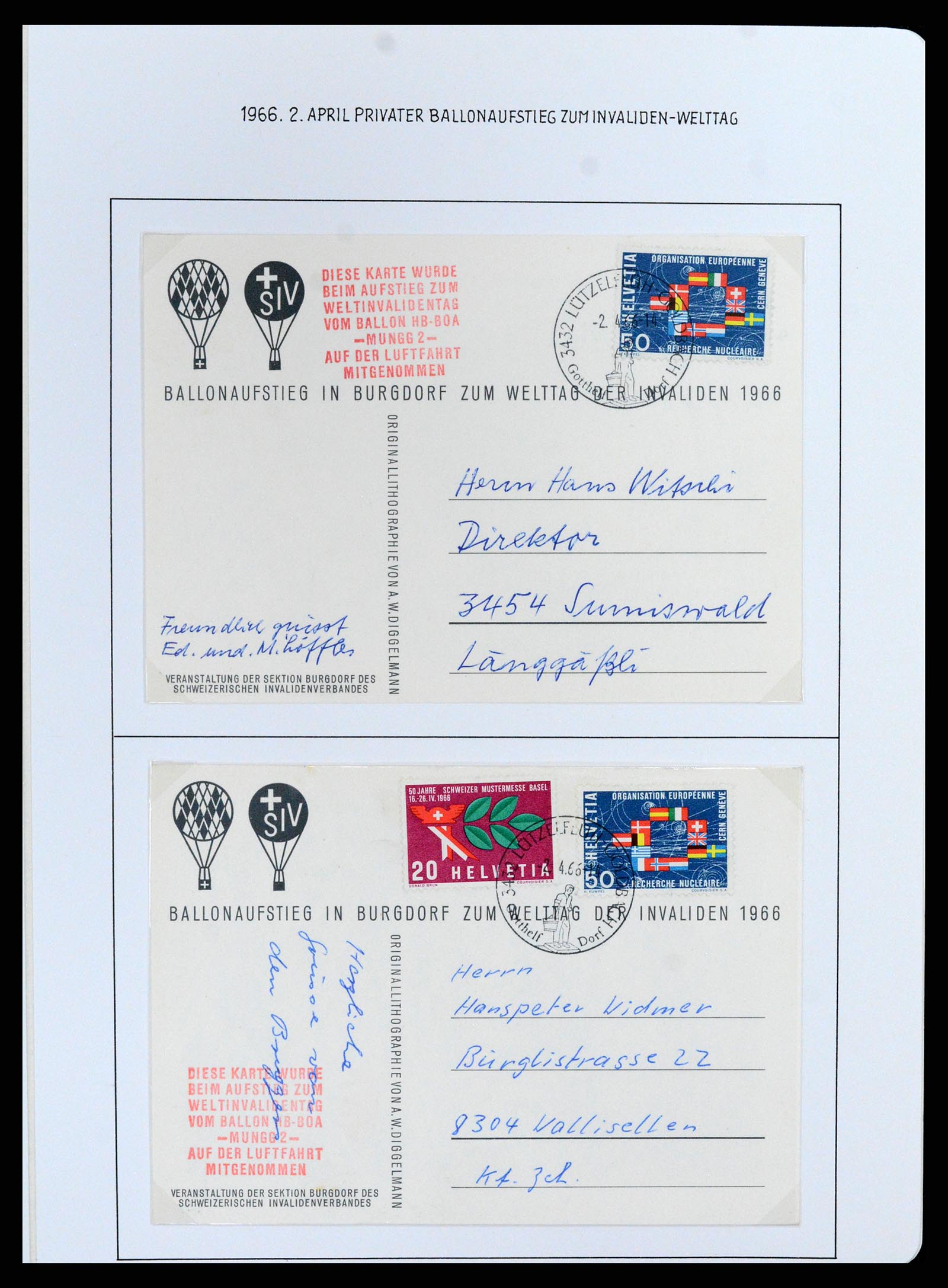 37700 847 - Stamp collection 37700 Switzerland airmail cover collection 1922-1960.