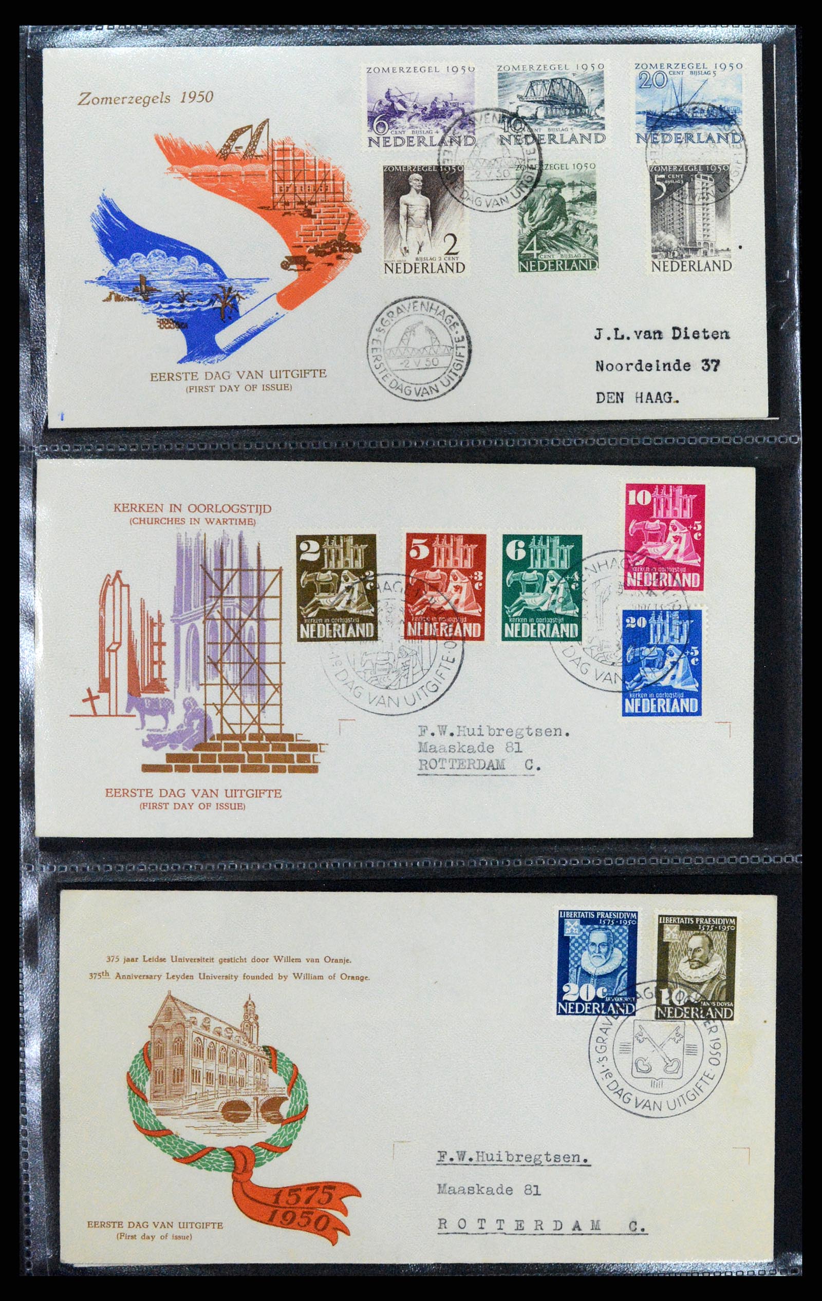 37710 003 - Postzegelverzameling 37710 Nederland FDC's 1949-1976.
