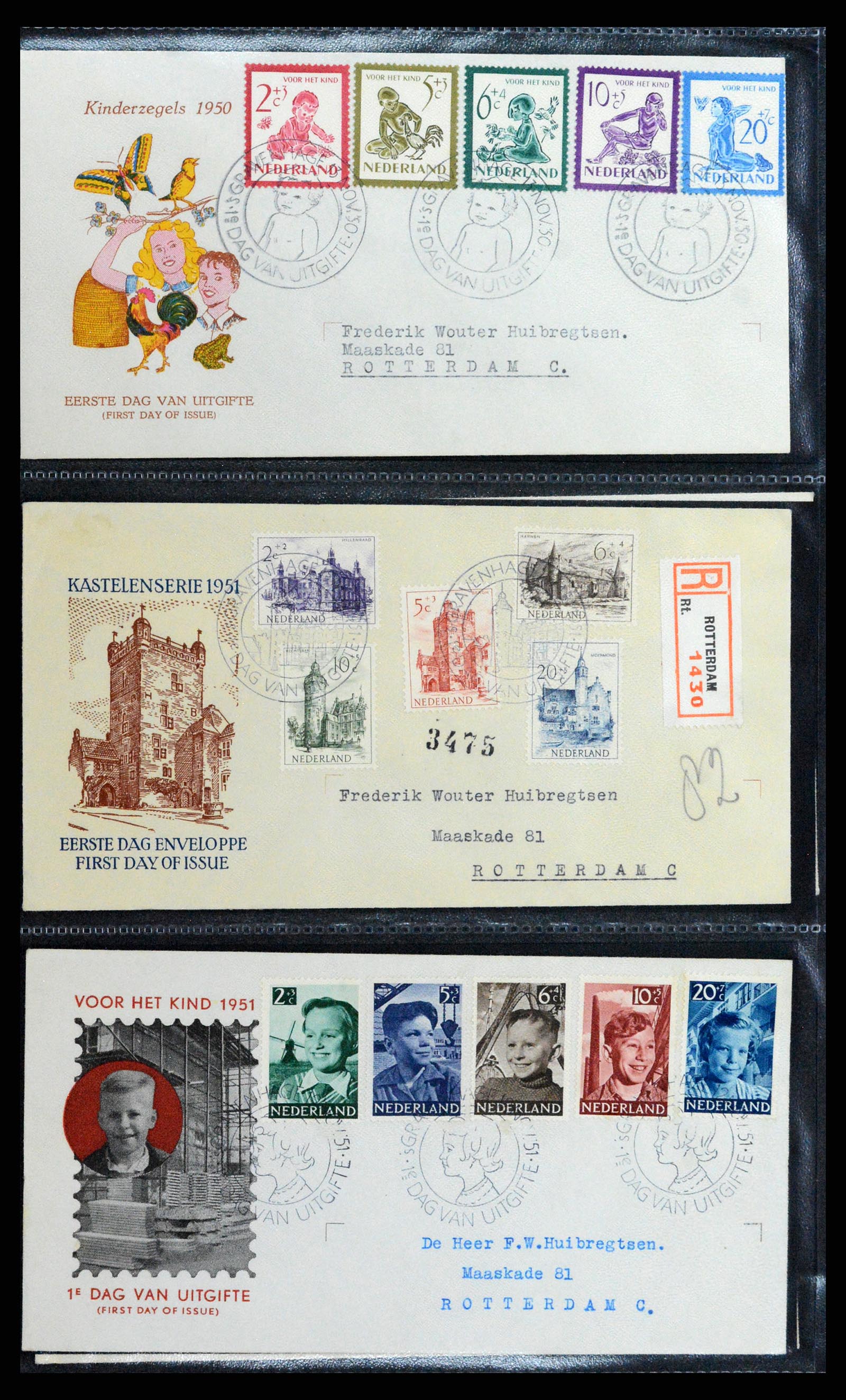 37710 004 - Postzegelverzameling 37710 Nederland FDC's 1949-1976.