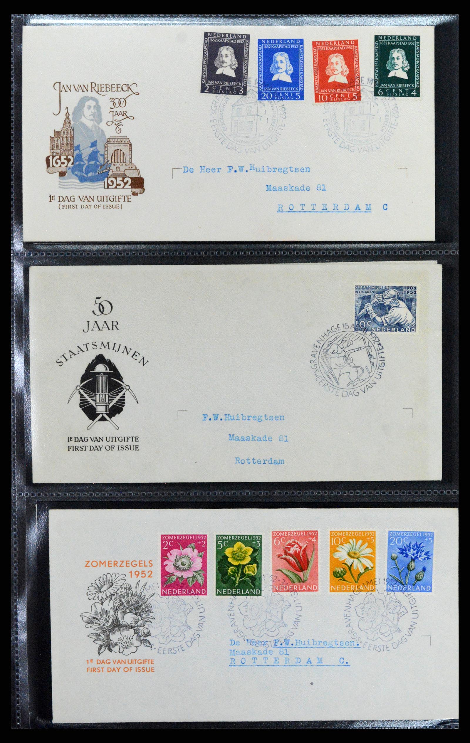 37710 005 - Postzegelverzameling 37710 Nederland FDC's 1949-1976.