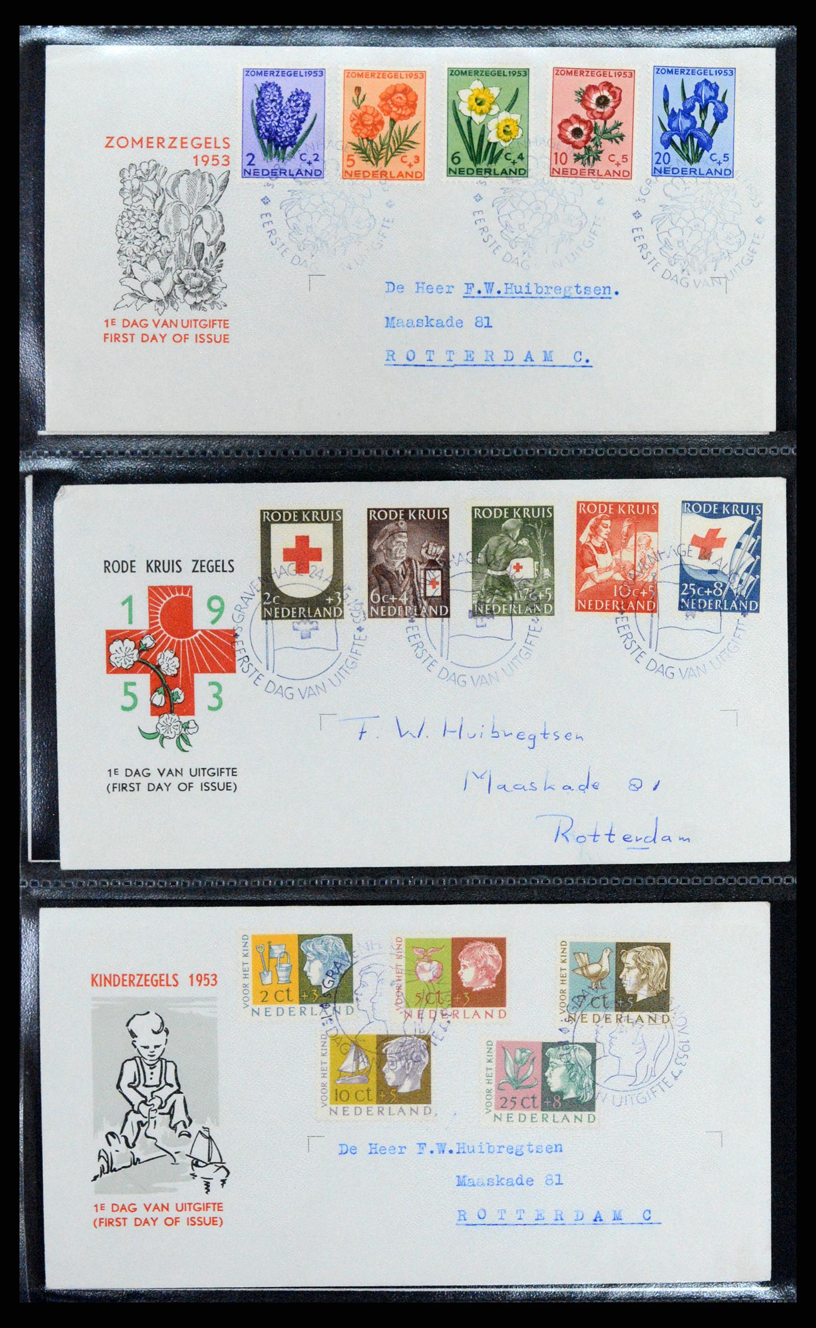 37710 007 - Postzegelverzameling 37710 Nederland FDC's 1949-1976.