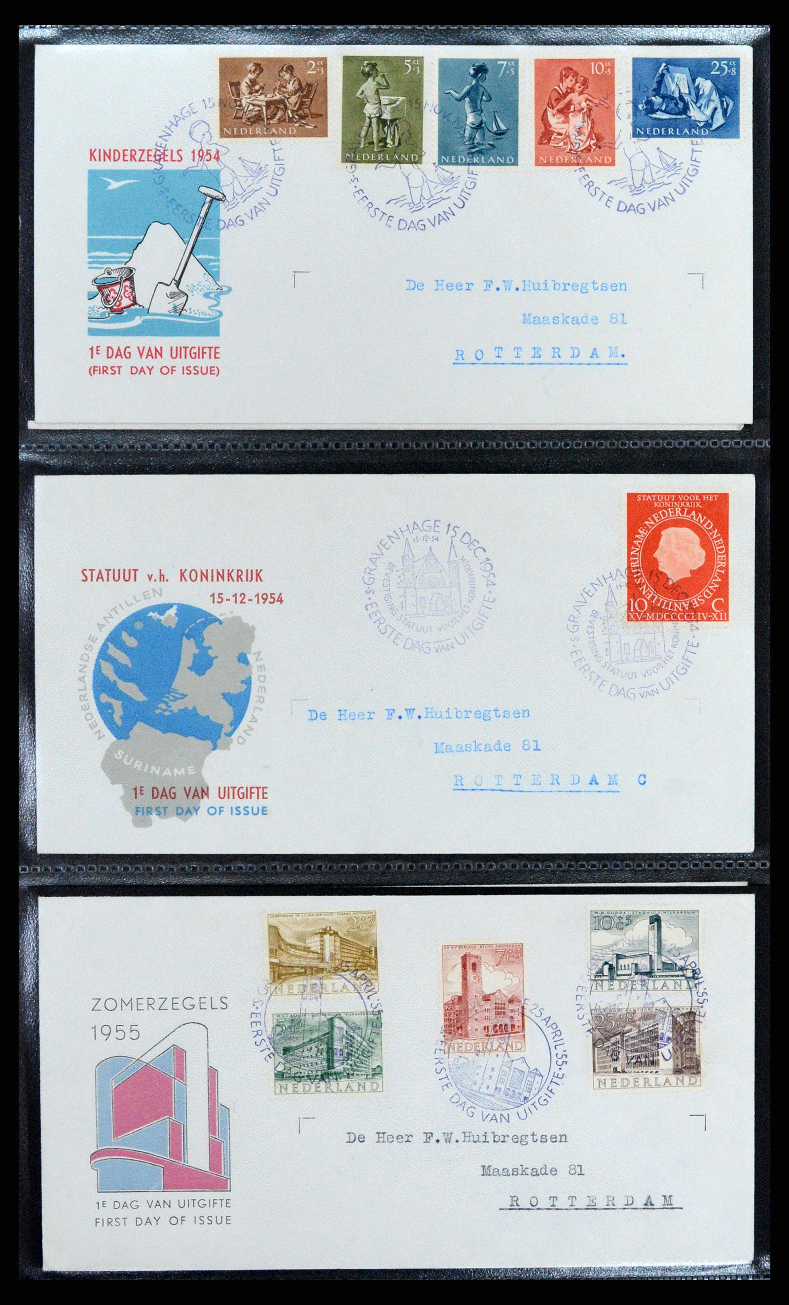 37710 009 - Postzegelverzameling 37710 Nederland FDC's 1949-1976.