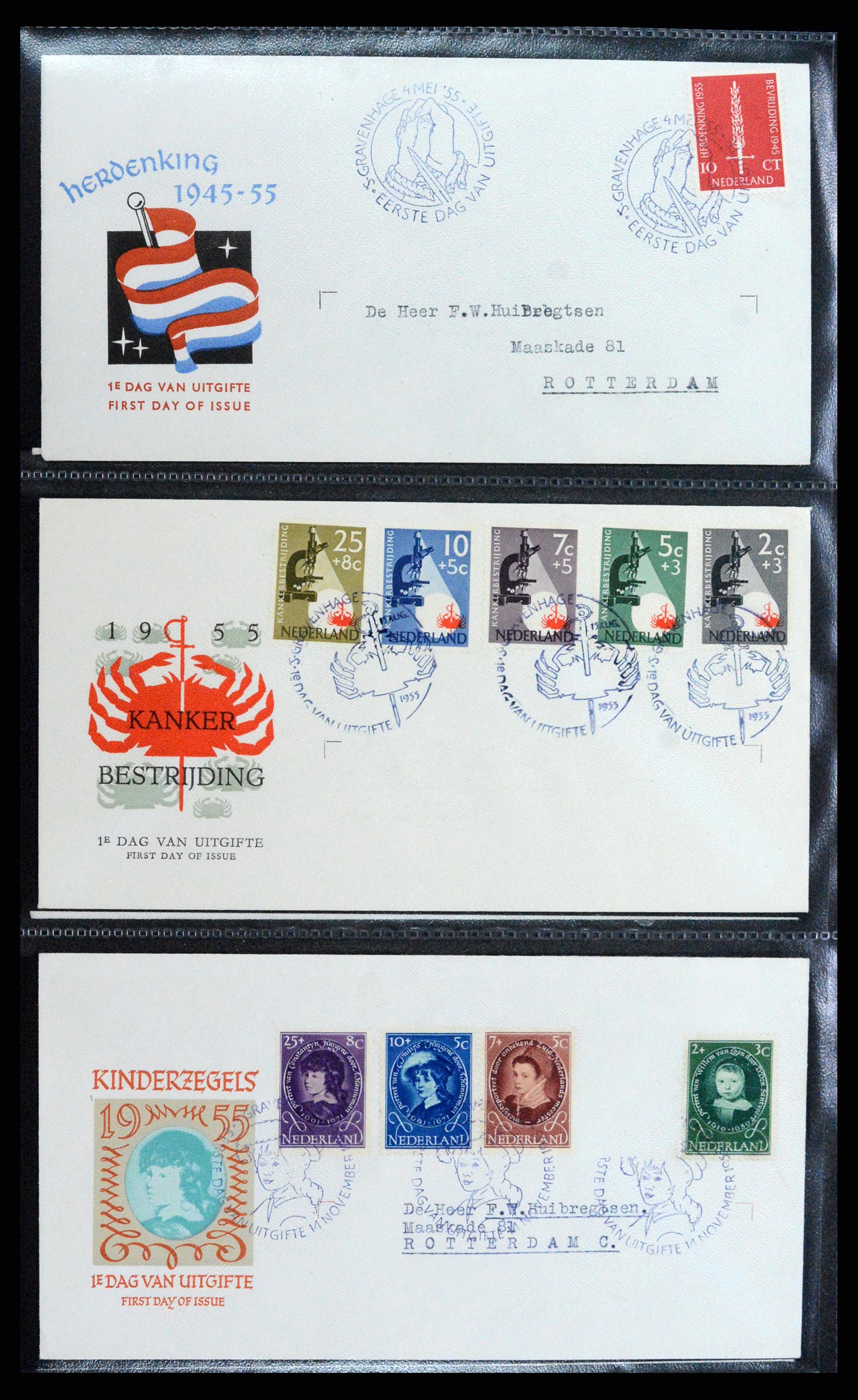 37710 010 - Postzegelverzameling 37710 Nederland FDC's 1949-1976.
