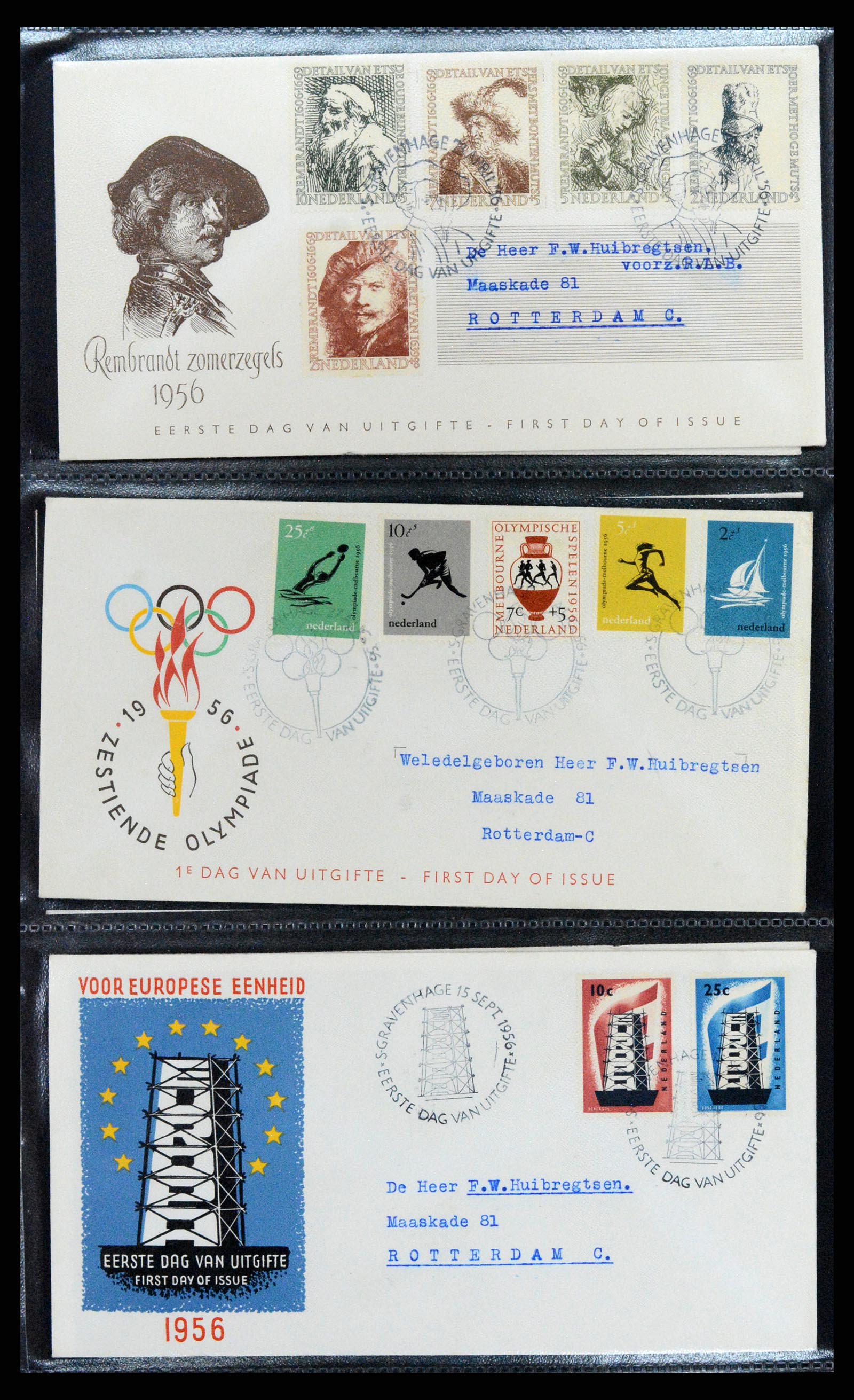 37710 011 - Postzegelverzameling 37710 Nederland FDC's 1949-1976.