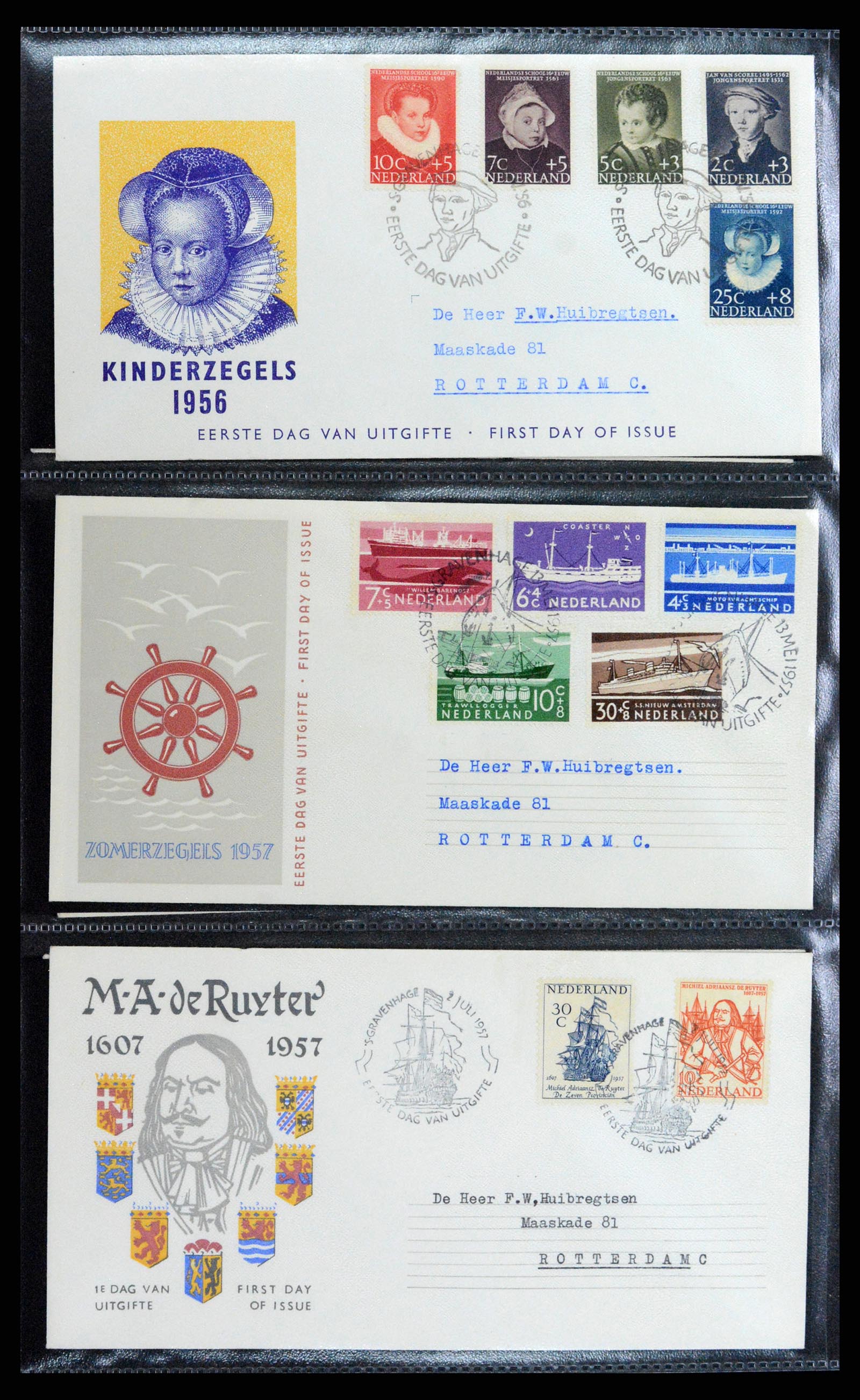 37710 012 - Postzegelverzameling 37710 Nederland FDC's 1949-1976.