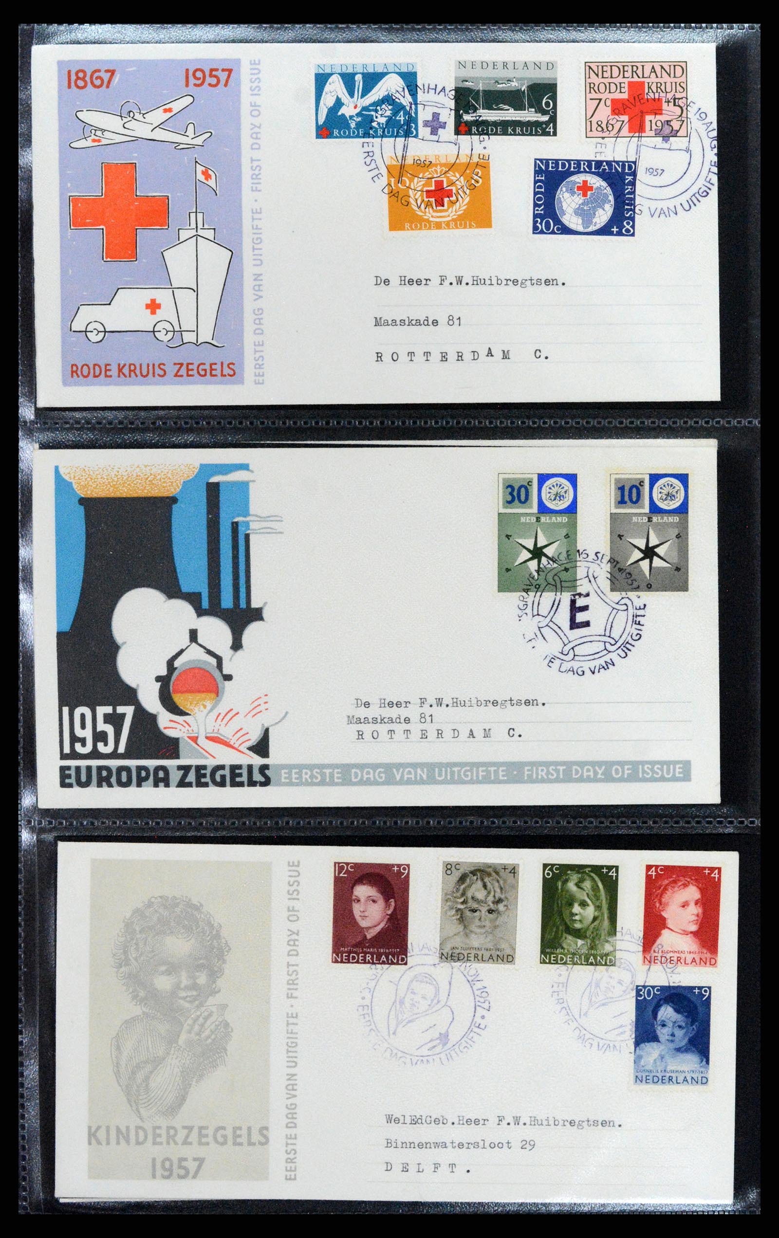 37710 013 - Postzegelverzameling 37710 Nederland FDC's 1949-1976.