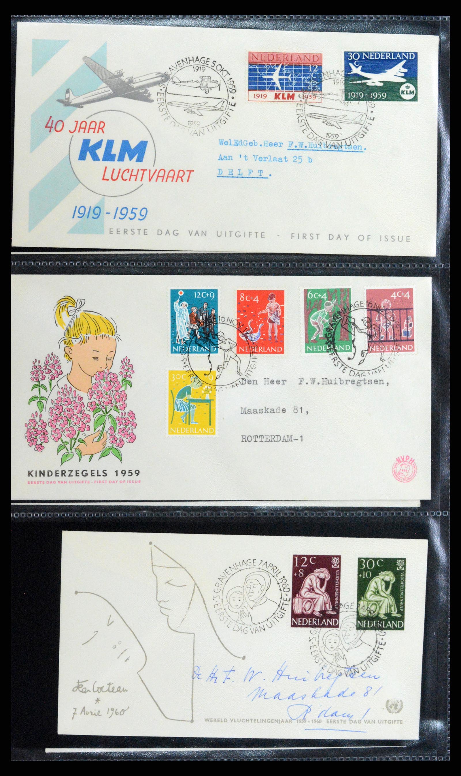 37710 016 - Stamp collection 37710 Netherlands FDC's 1949-1976.
