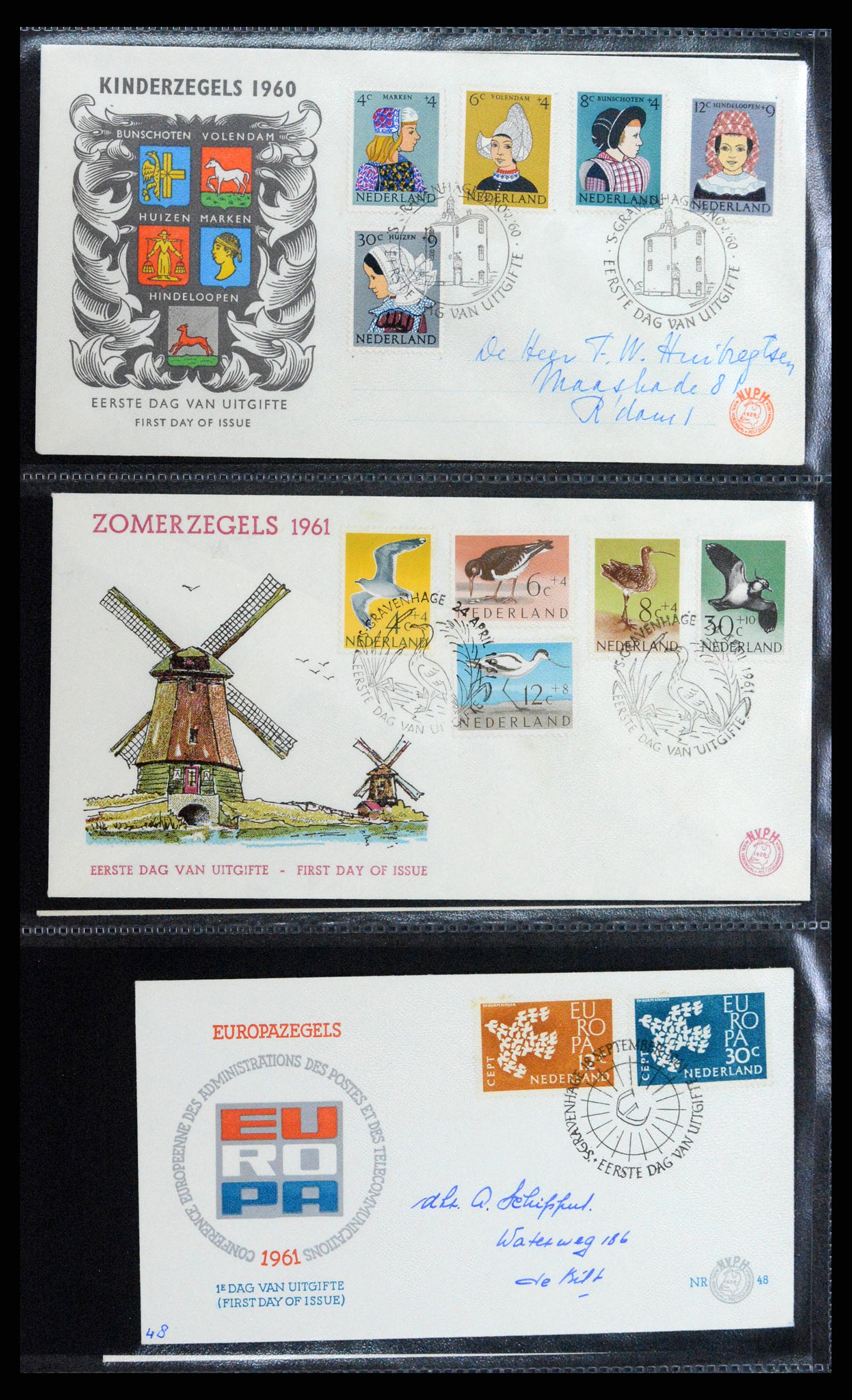 37710 018 - Postzegelverzameling 37710 Nederland FDC's 1949-1976.