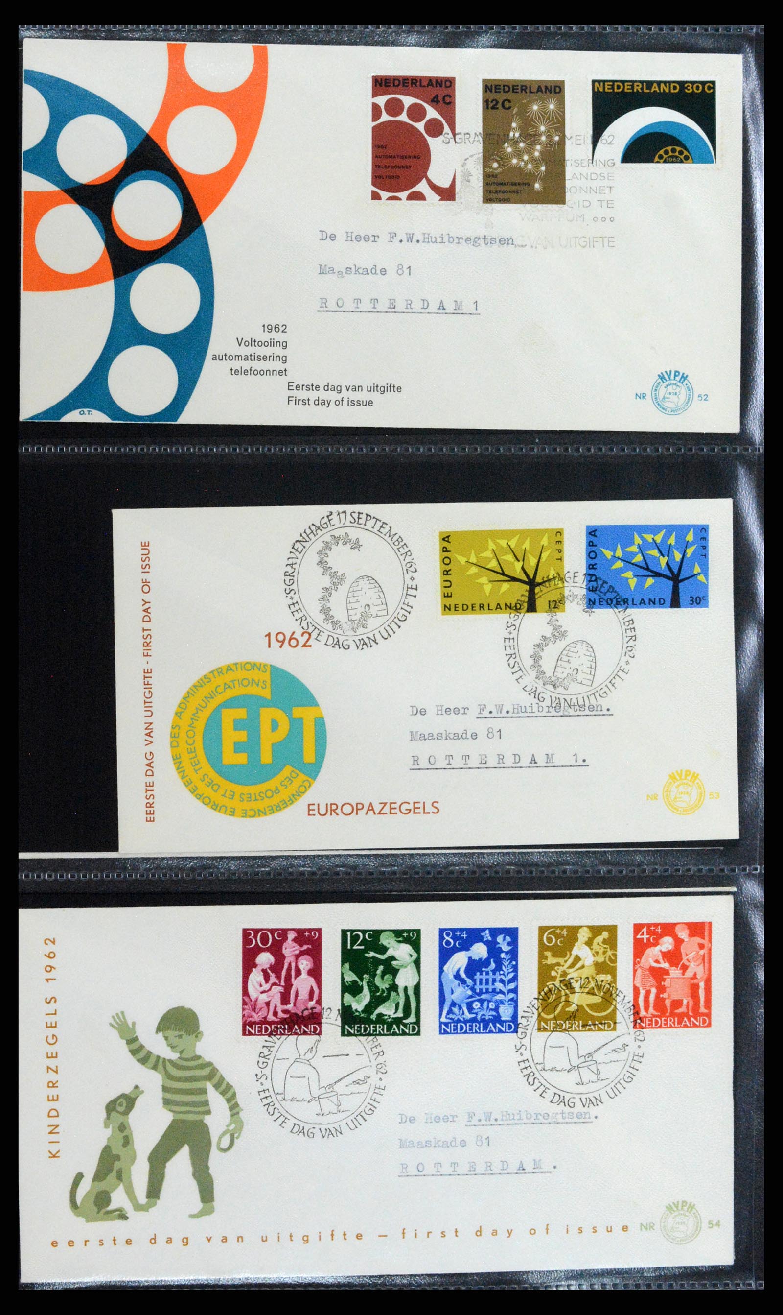 37710 020 - Postzegelverzameling 37710 Nederland FDC's 1949-1976.