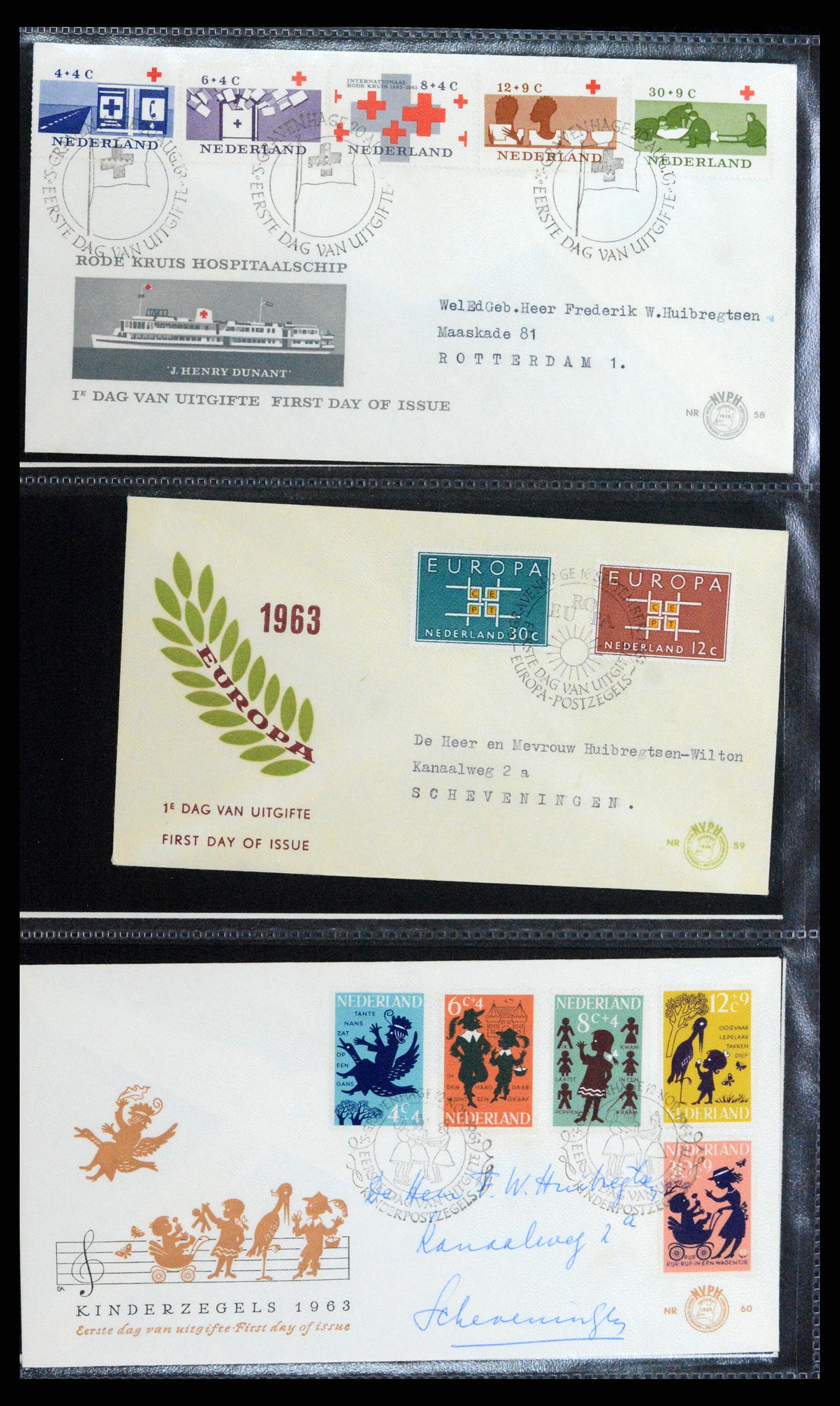 37710 022 - Stamp collection 37710 Netherlands FDC's 1949-1976.
