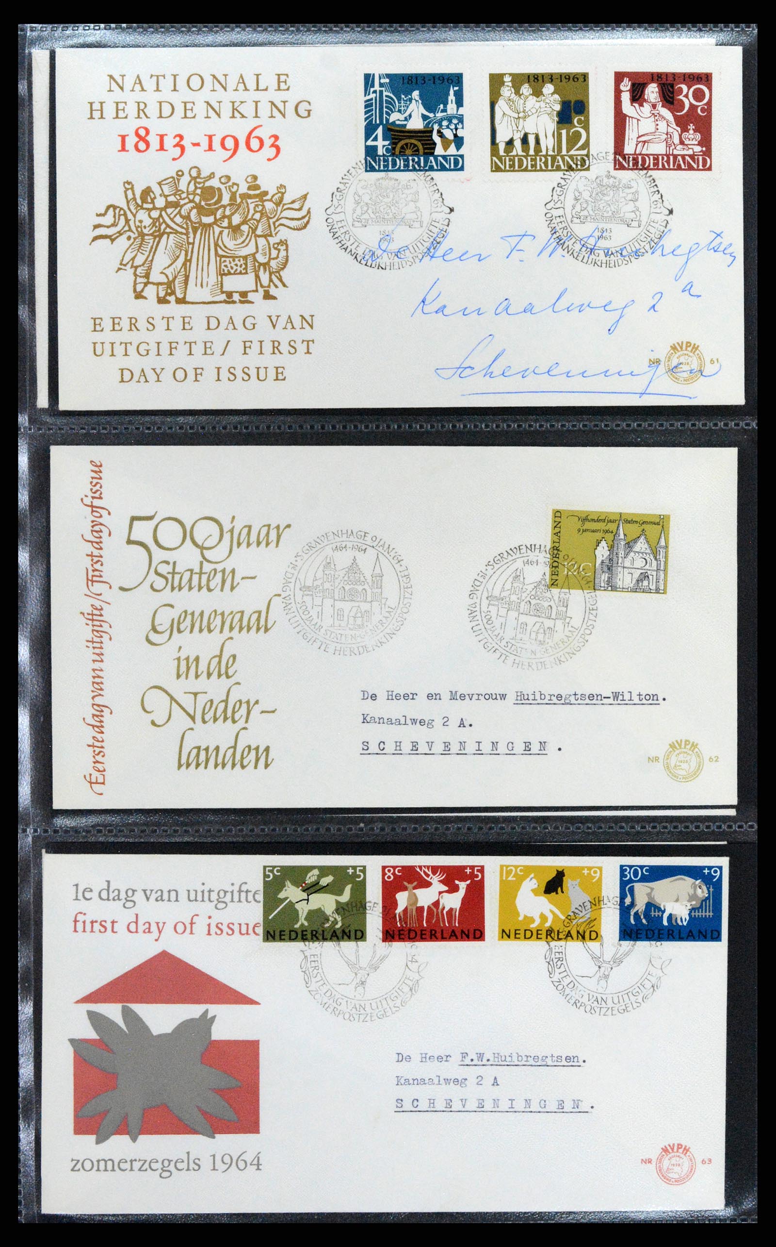 37710 023 - Postzegelverzameling 37710 Nederland FDC's 1949-1976.