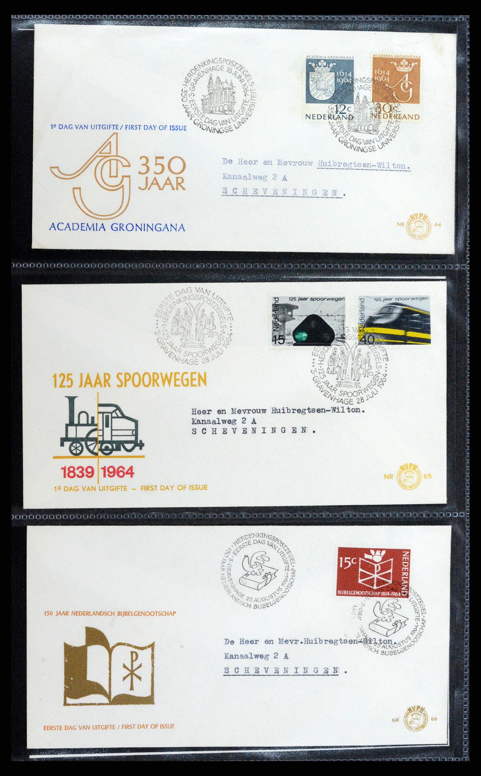 37710 024 - Stamp collection 37710 Netherlands FDC's 1949-1976.