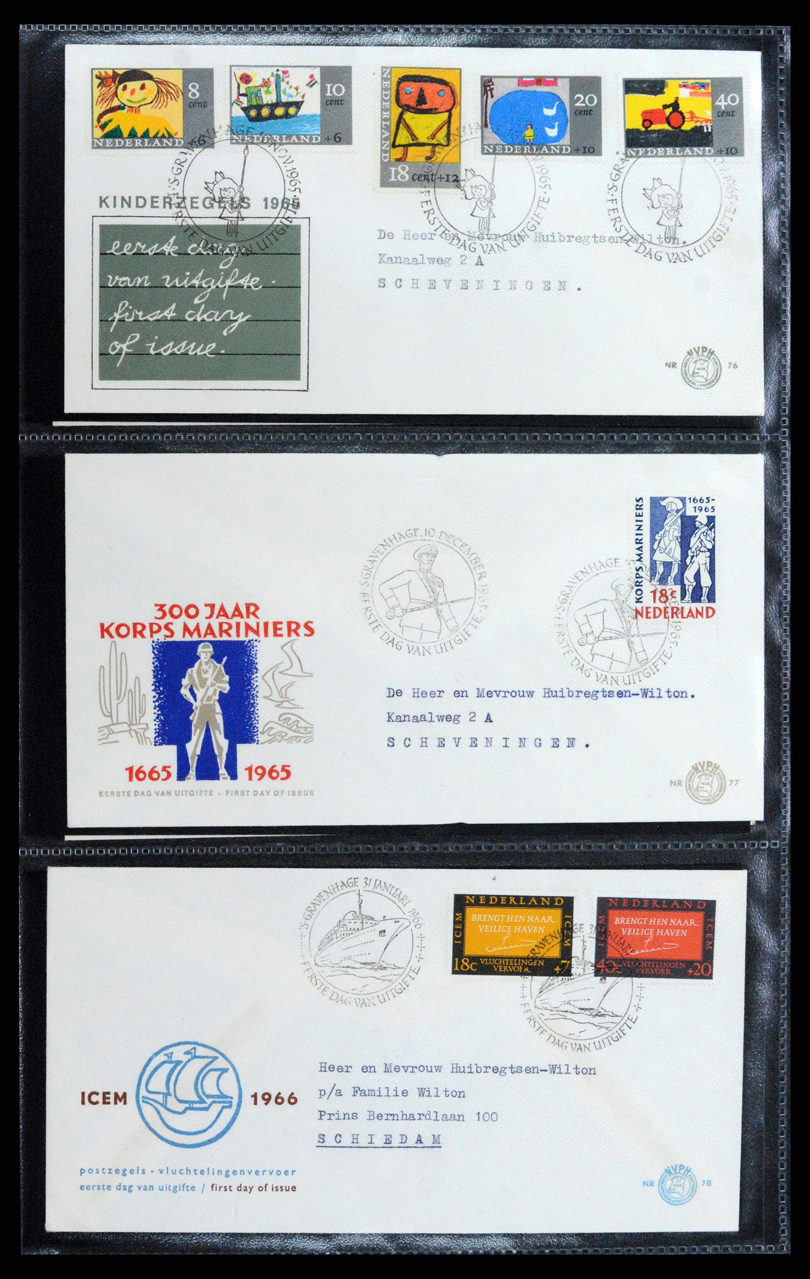 37710 028 - Stamp collection 37710 Netherlands FDC's 1949-1976.