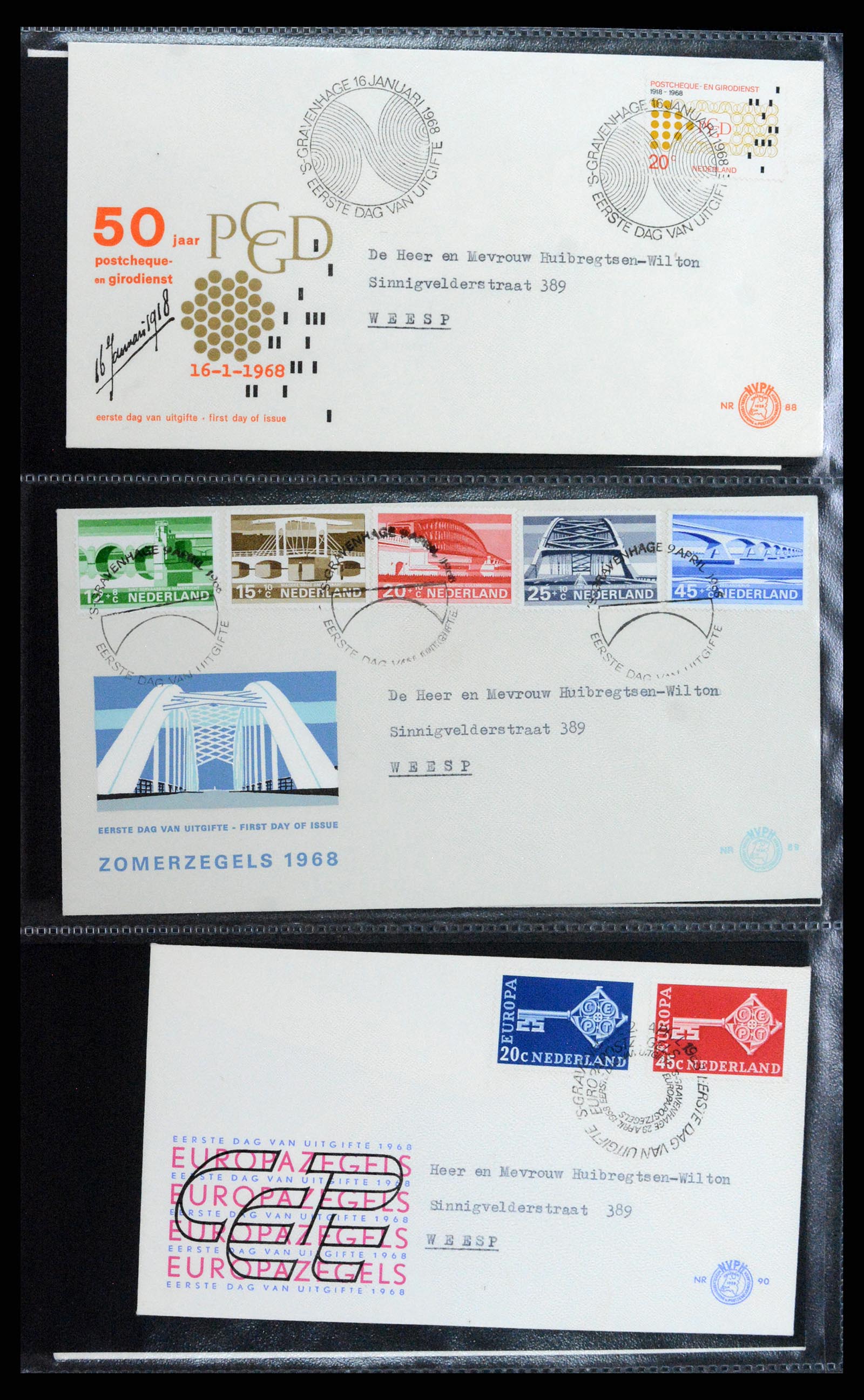 37710 032 - Stamp collection 37710 Netherlands FDC's 1949-1976.