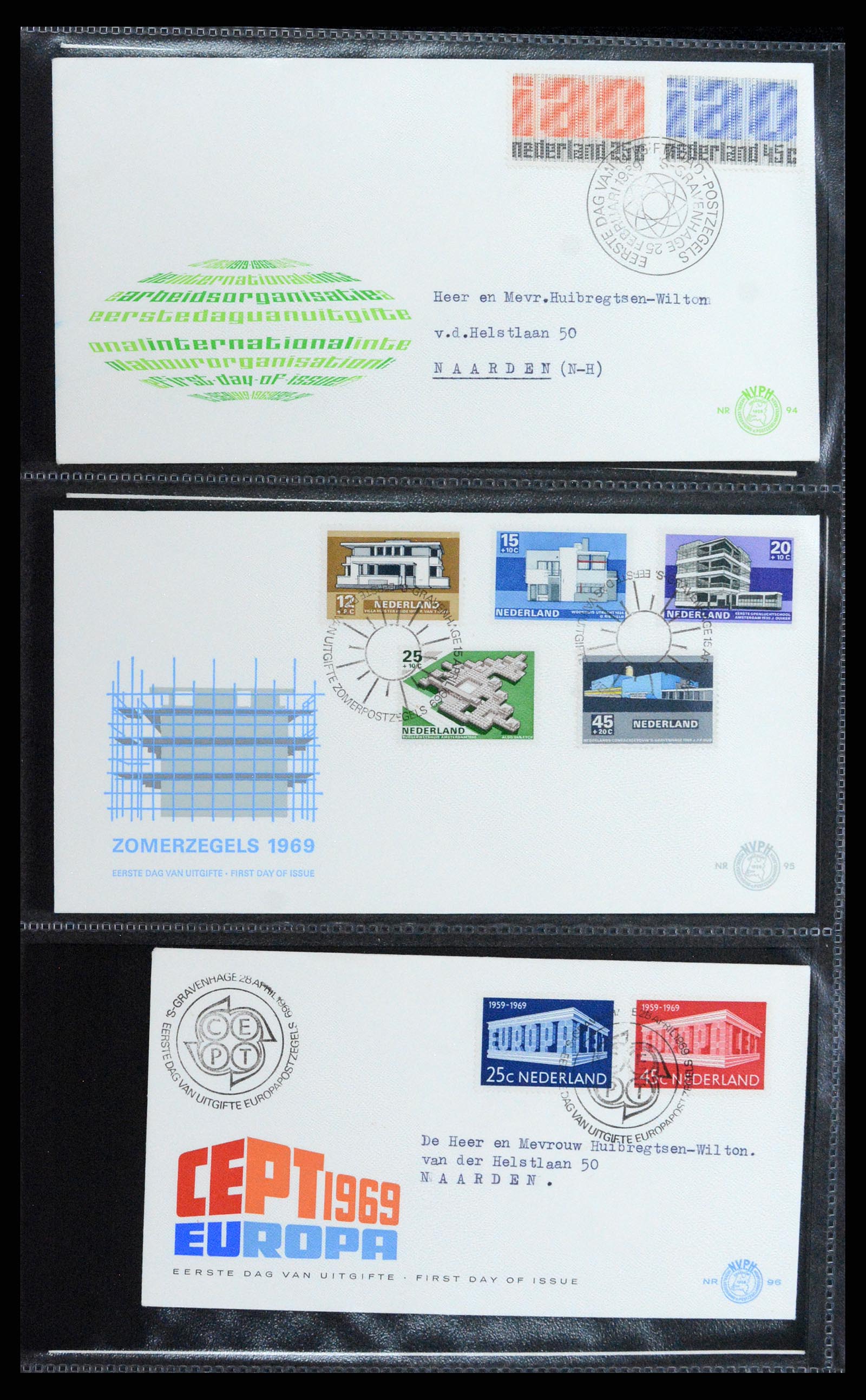 37710 034 - Stamp collection 37710 Netherlands FDC's 1949-1976.