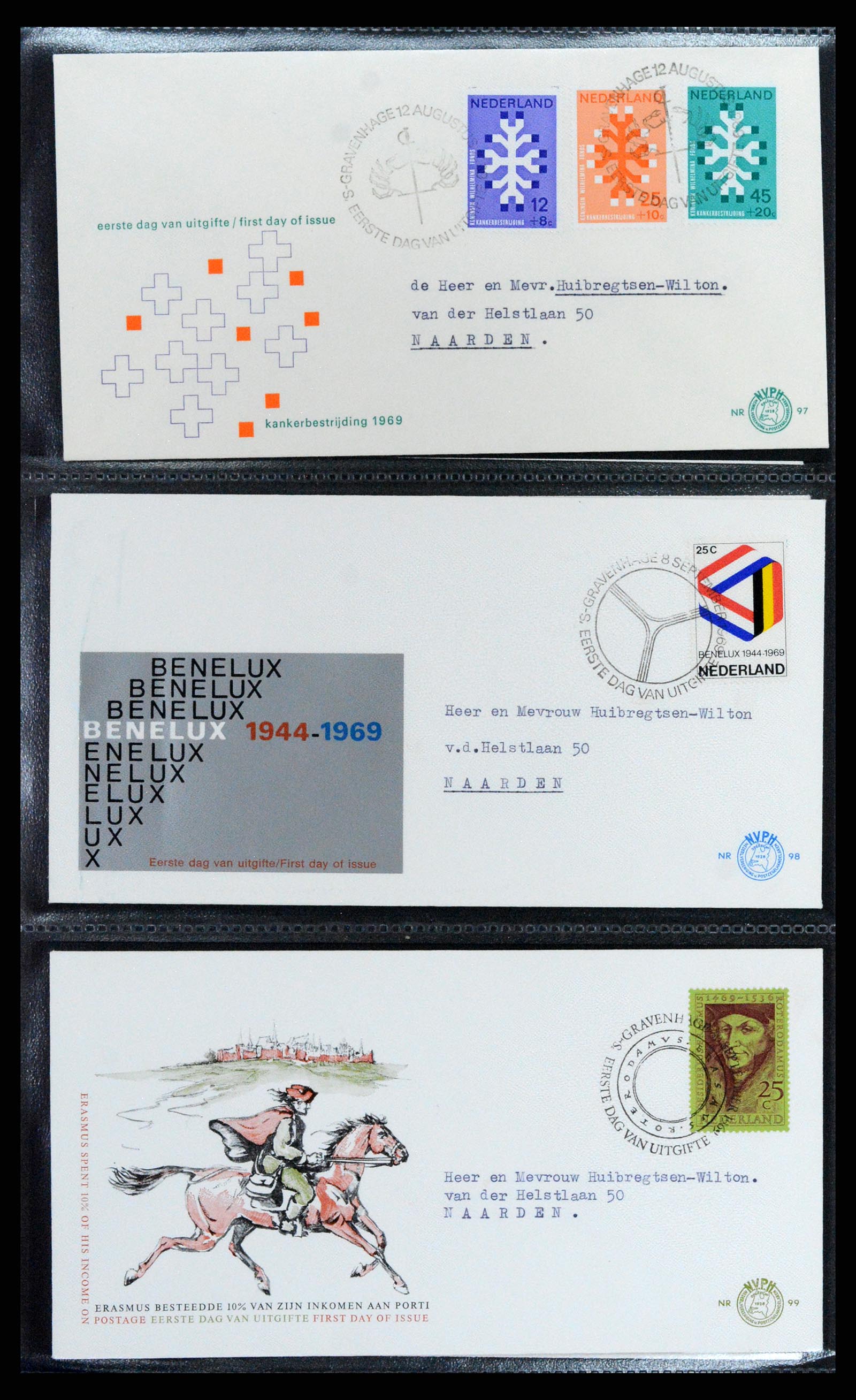 37710 035 - Stamp collection 37710 Netherlands FDC's 1949-1976.
