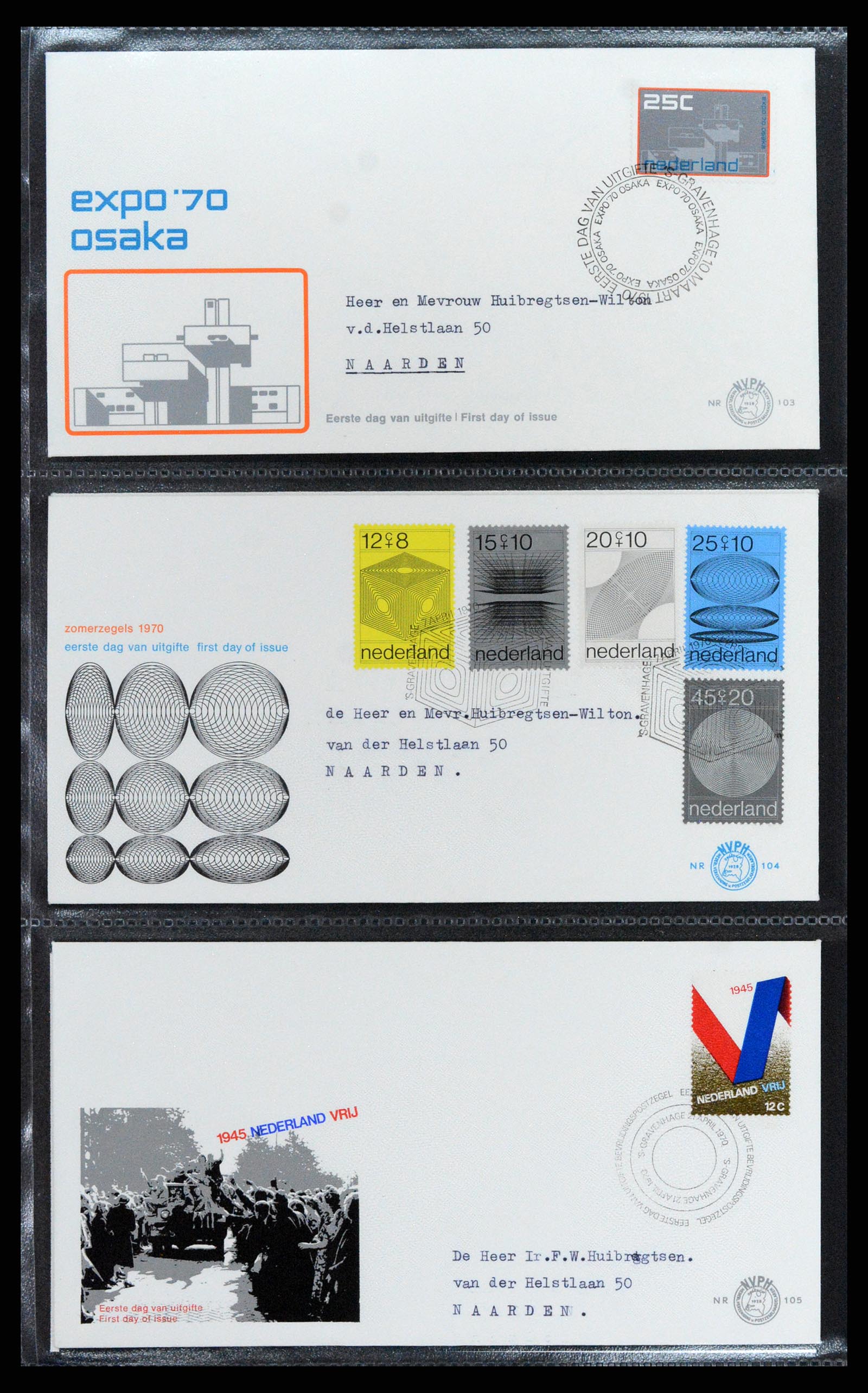 37710 037 - Postzegelverzameling 37710 Nederland FDC's 1949-1976.