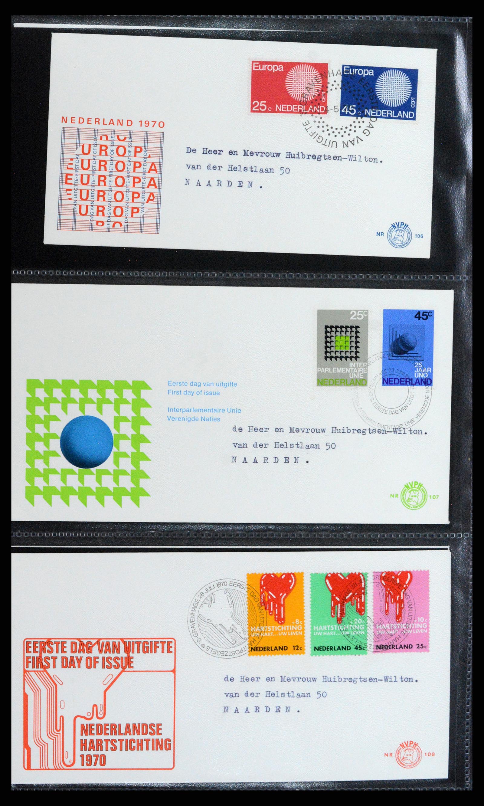 37710 038 - Postzegelverzameling 37710 Nederland FDC's 1949-1976.