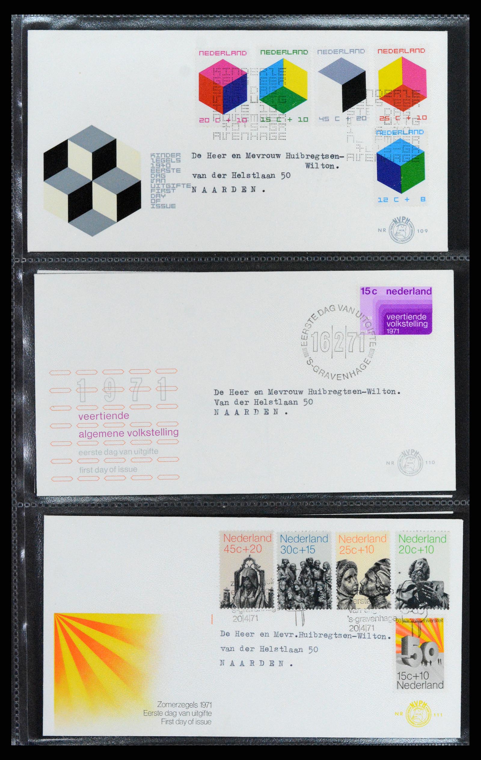 37710 039 - Stamp collection 37710 Netherlands FDC's 1949-1976.