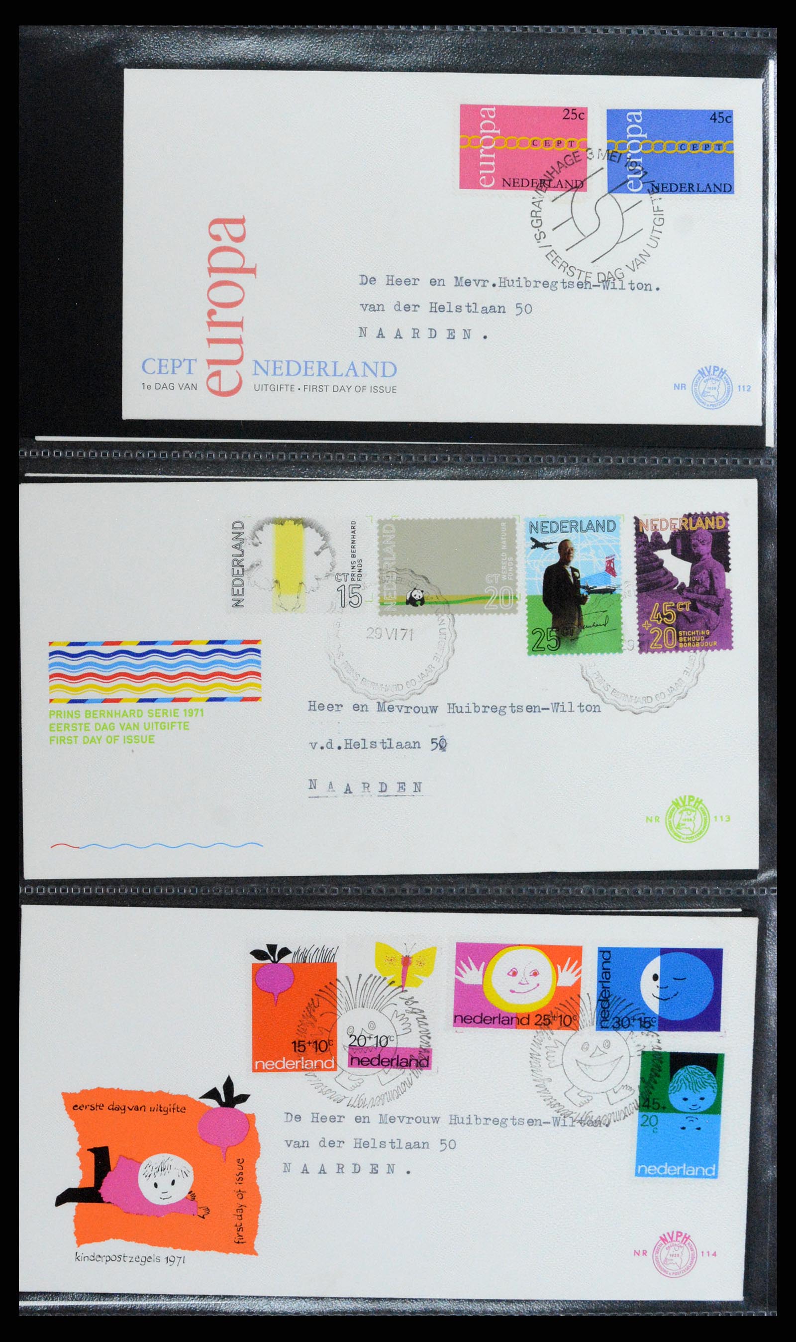 37710 040 - Postzegelverzameling 37710 Nederland FDC's 1949-1976.