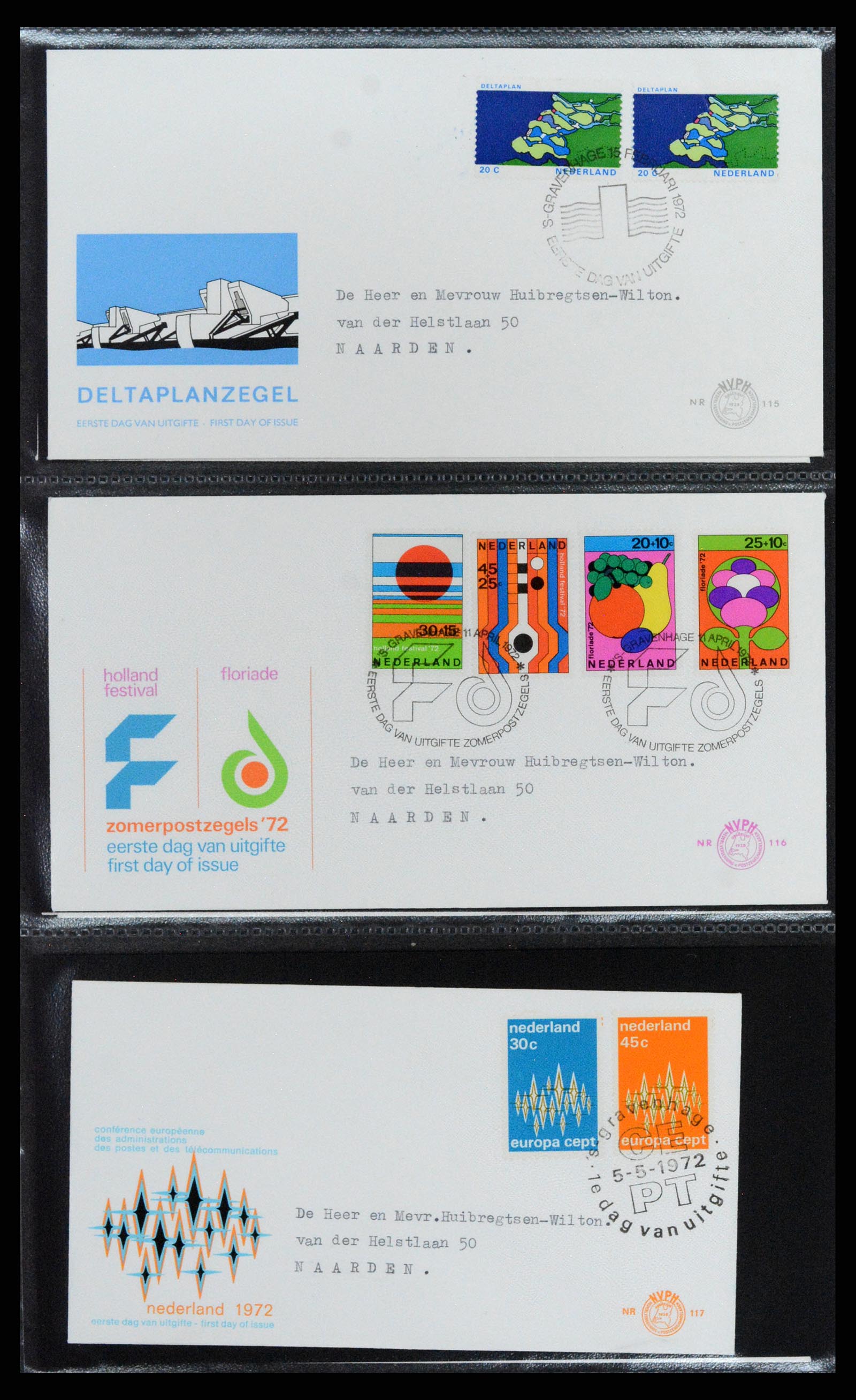 37710 041 - Postzegelverzameling 37710 Nederland FDC's 1949-1976.