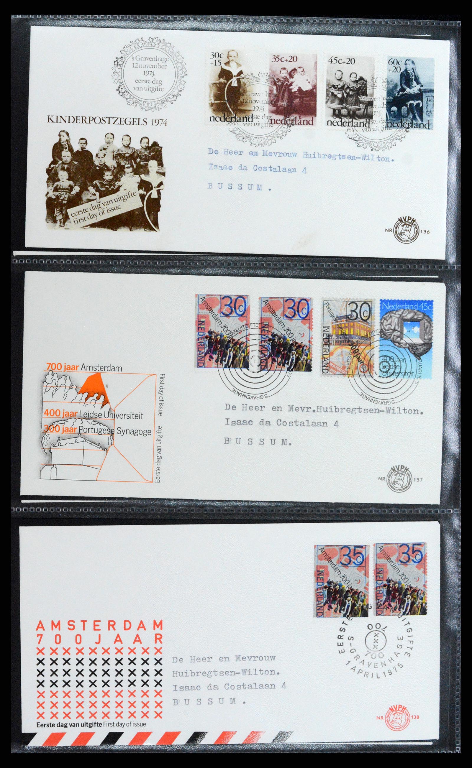 37710 048 - Postzegelverzameling 37710 Nederland FDC's 1949-1976.