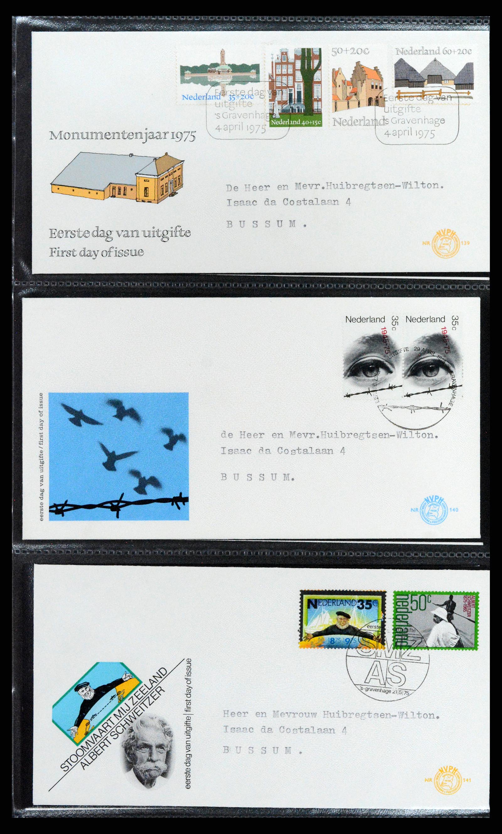 37710 049 - Postzegelverzameling 37710 Nederland FDC's 1949-1976.