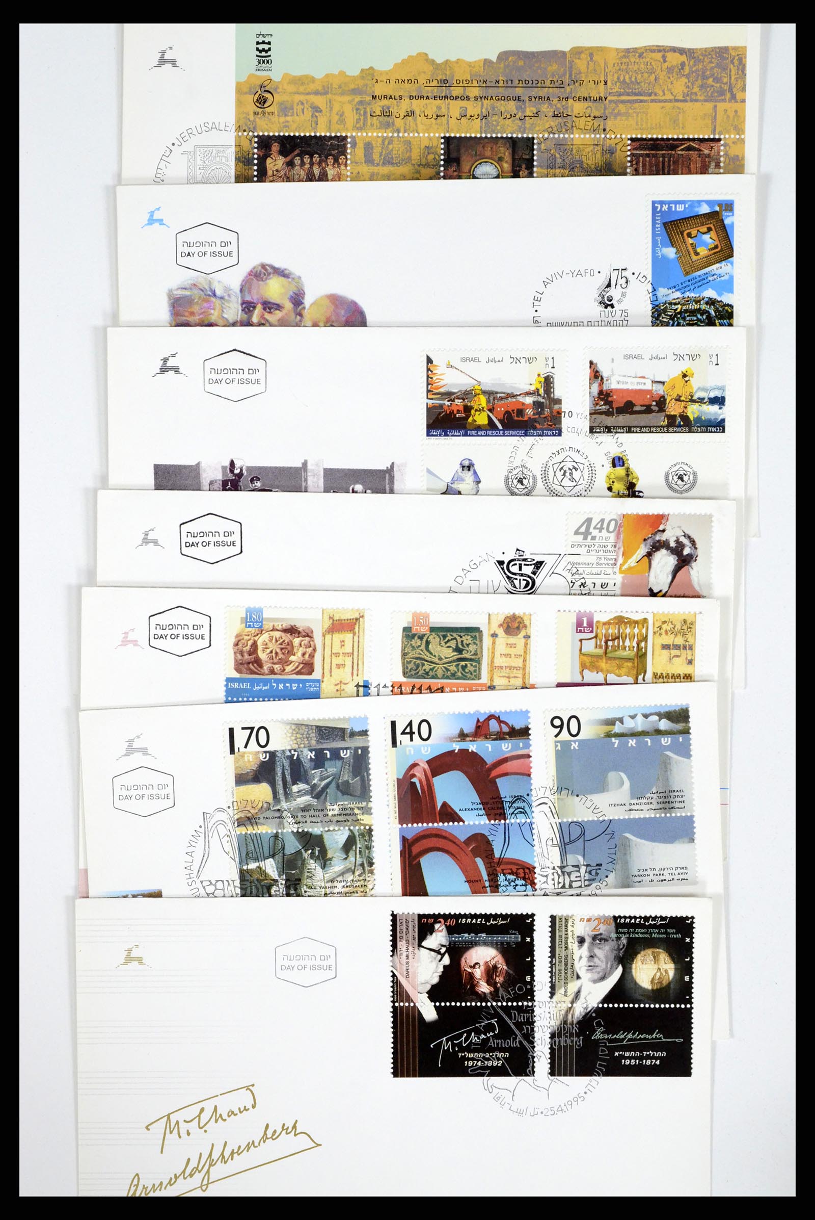 37711 032 - Postzegelverzameling 37711 Israël first day covers 1970-2000.