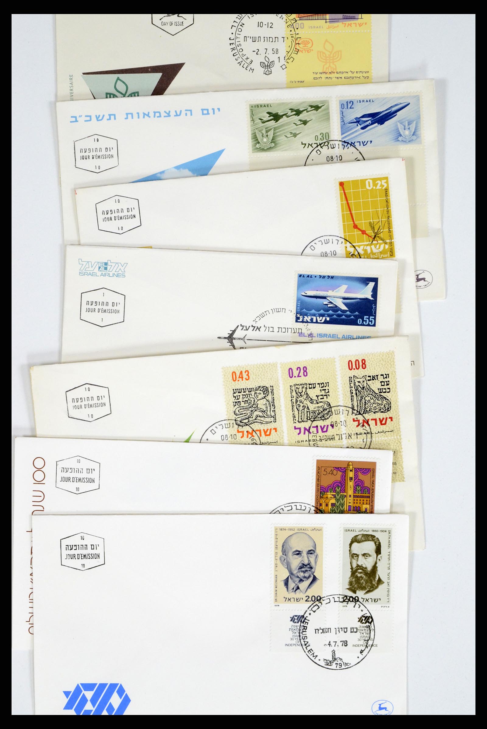 37711 043 - Postzegelverzameling 37711 Israël first day covers 1970-2000.
