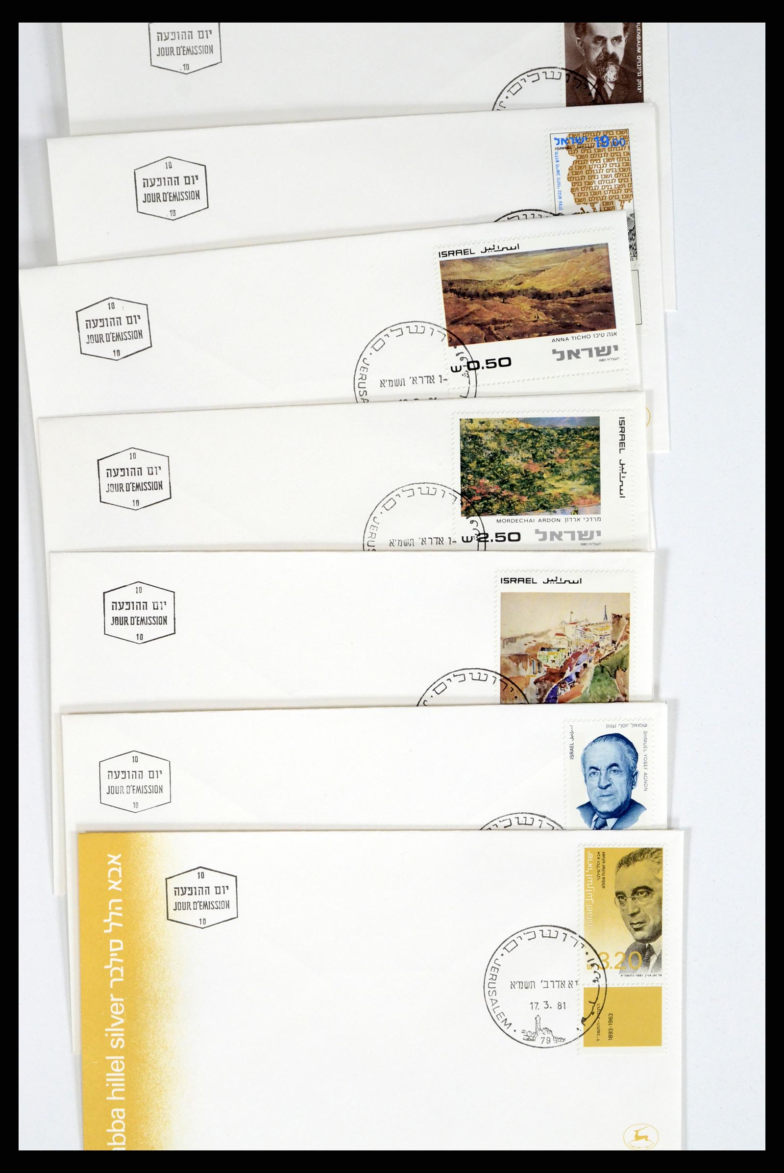 37711 087 - Postzegelverzameling 37711 Israël first day covers 1970-2000.