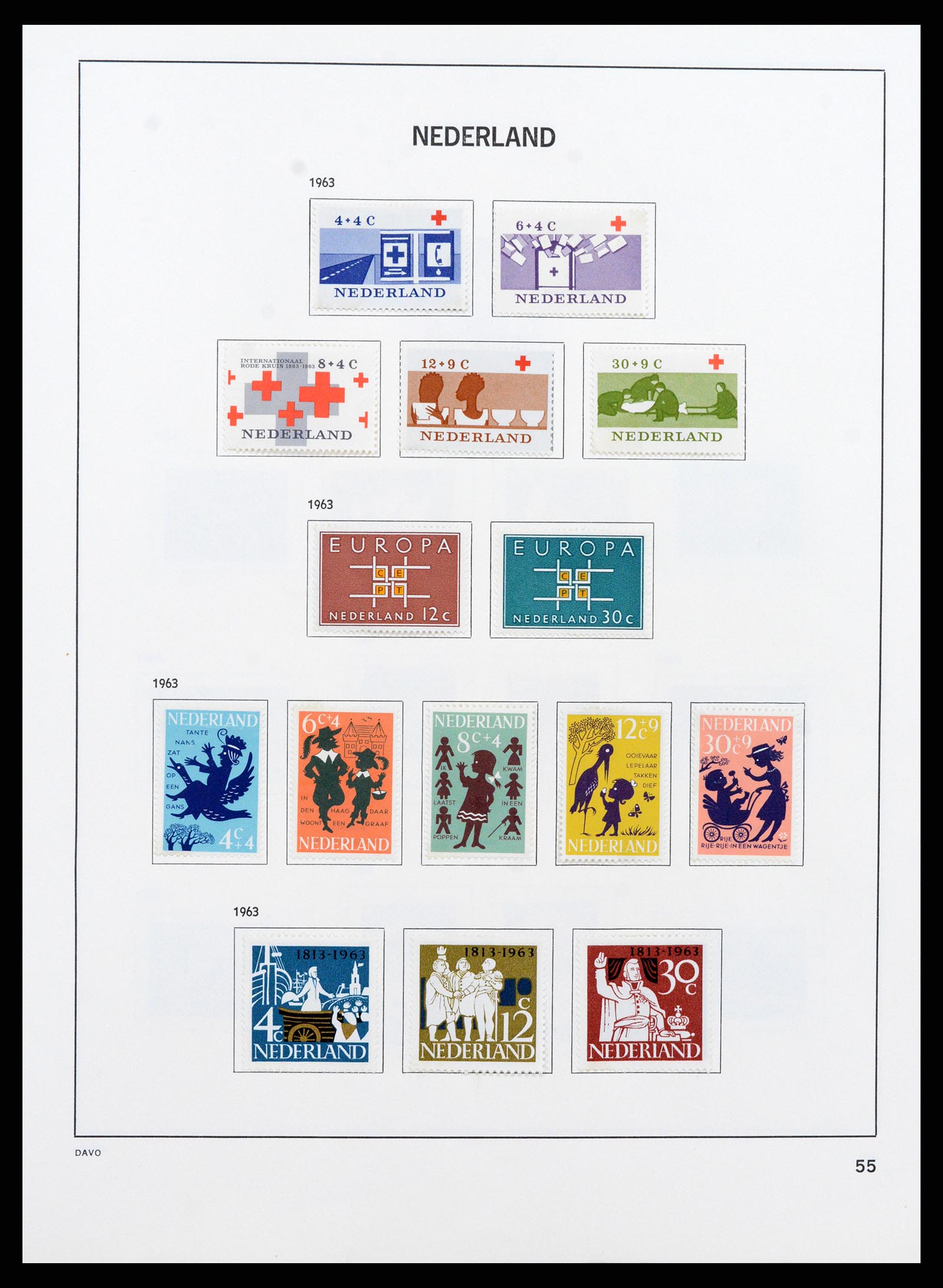 37713 054 - Postzegelverzameling 37713 Nederland 1864-1980.