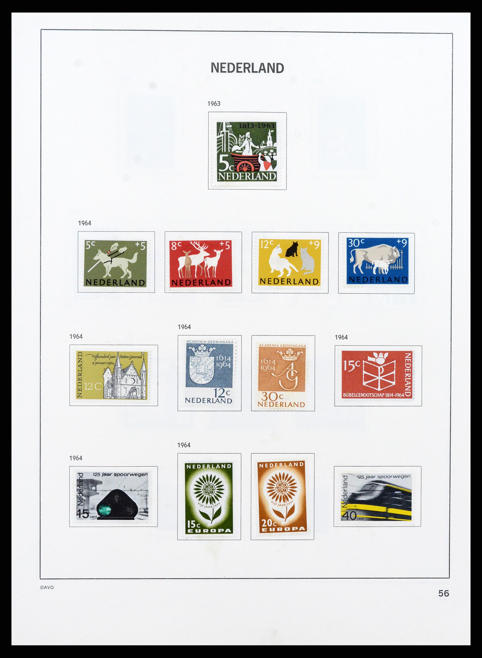 37713 055 - Postzegelverzameling 37713 Nederland 1864-1980.